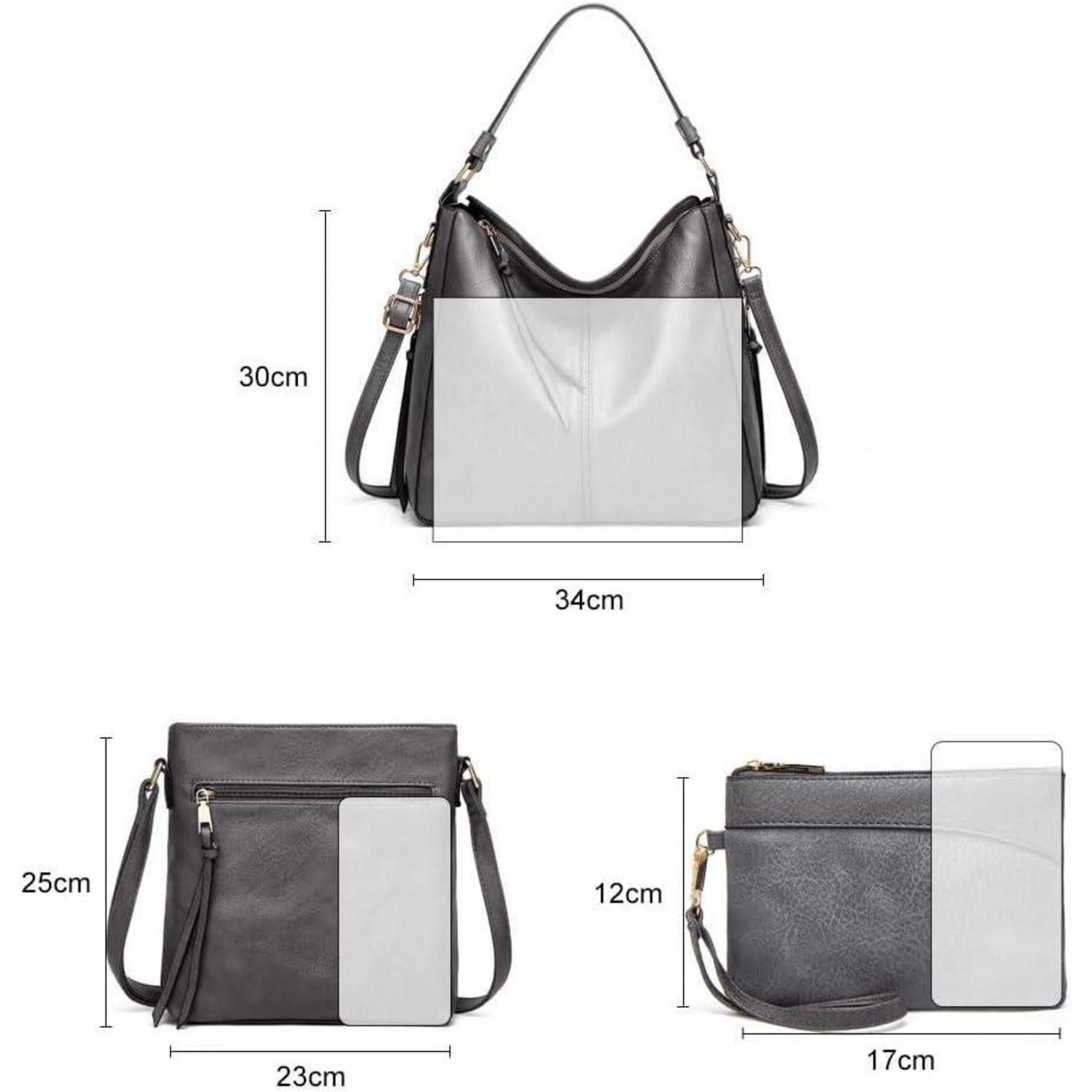 LuxusKollektion Handtasche Damentaschen-Set Handtasche Damen PU Leder Schultertasche Hobo