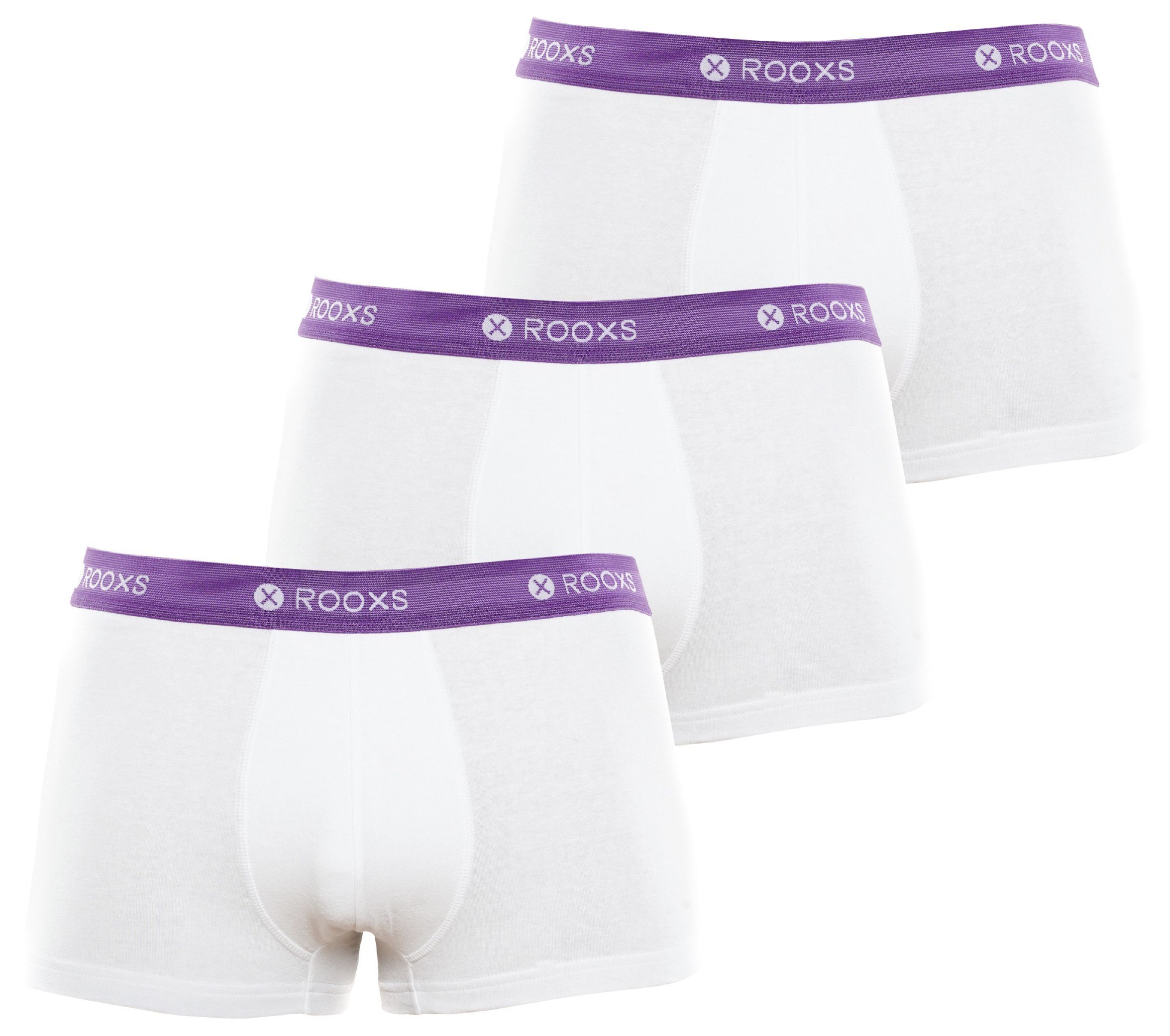 ROOXS Boxershorts Enge Unterhosen Herren Männer (3-St) Baumwolle Retroshorts