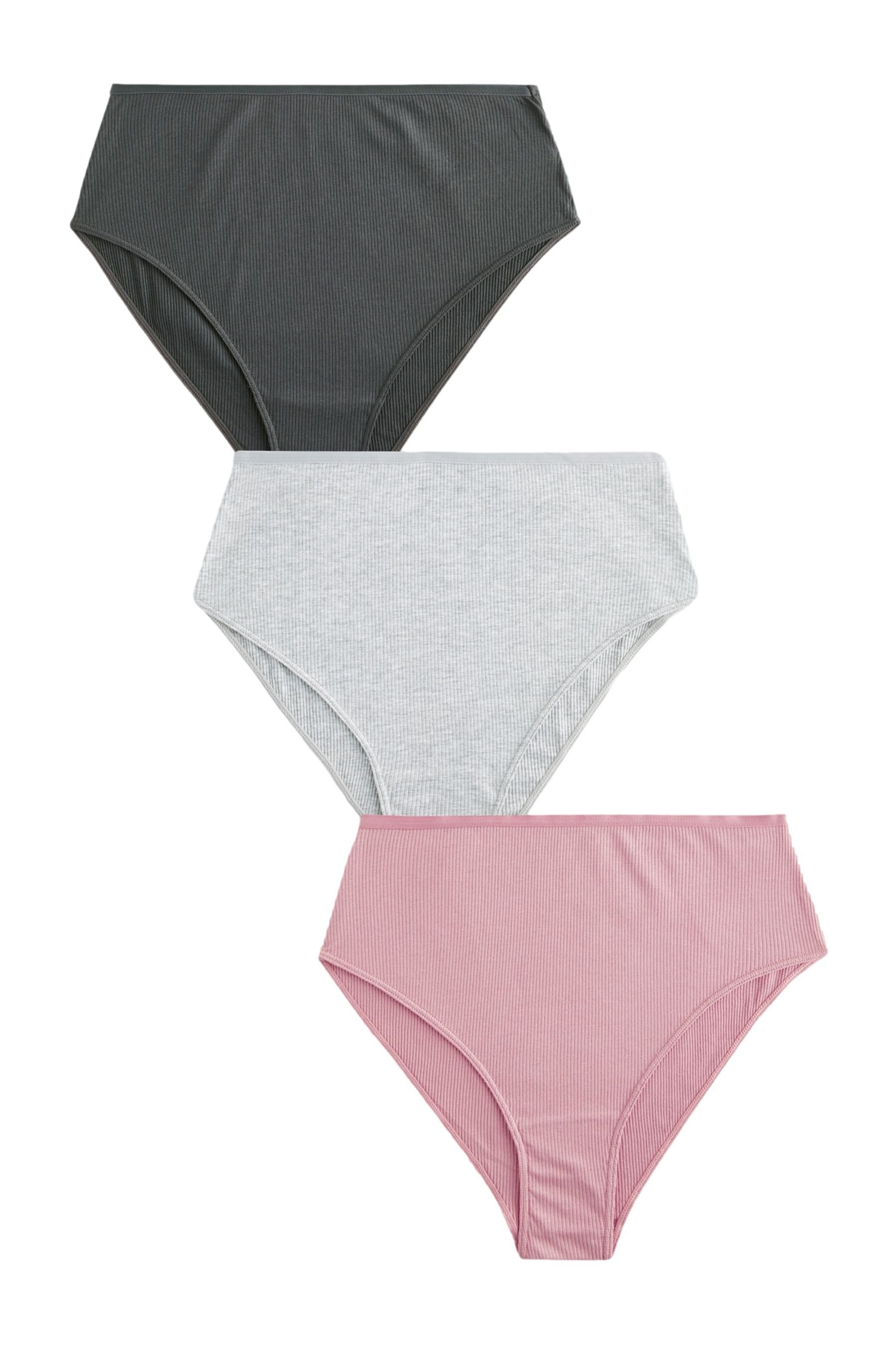 Taillenslip 3er-Pack Slips mit Hochbund, hoher Beinausschnitt