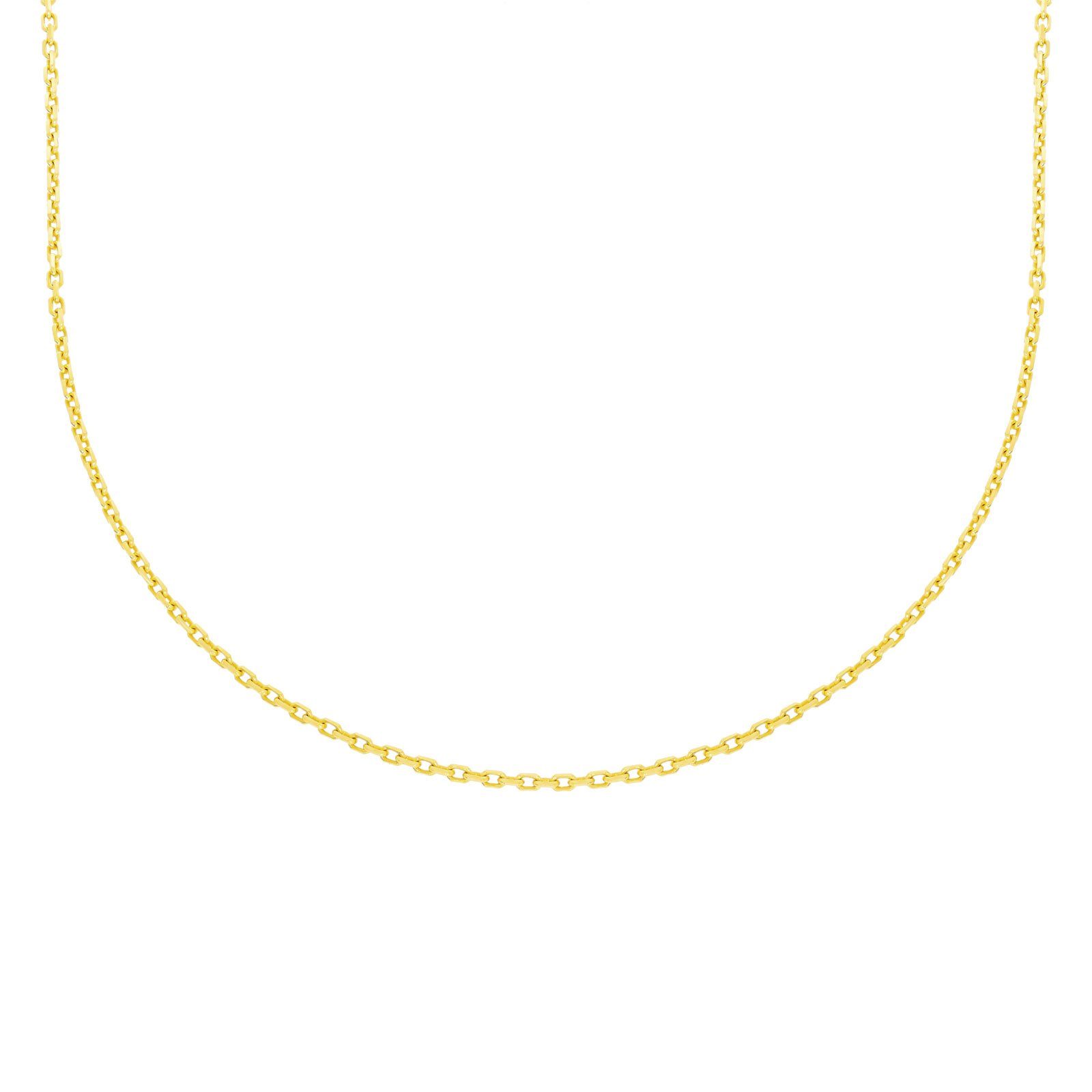 Stella-Jewellery Goldkette 585er Gelbgold Ankerkette Diamantiert 45 + 3,5 cm (1-tlg., inkl. Etui), Made in Germany