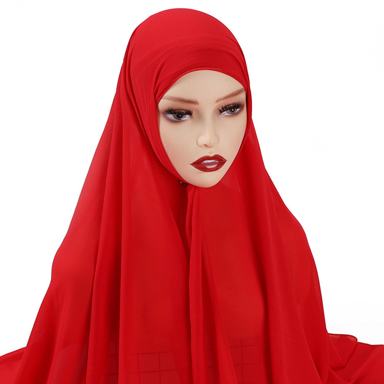 halstuecher aus Red Kopftuch, weichem Frauen Big Halstuch Chiffon Bandana für Kopftuch MAGICSHE