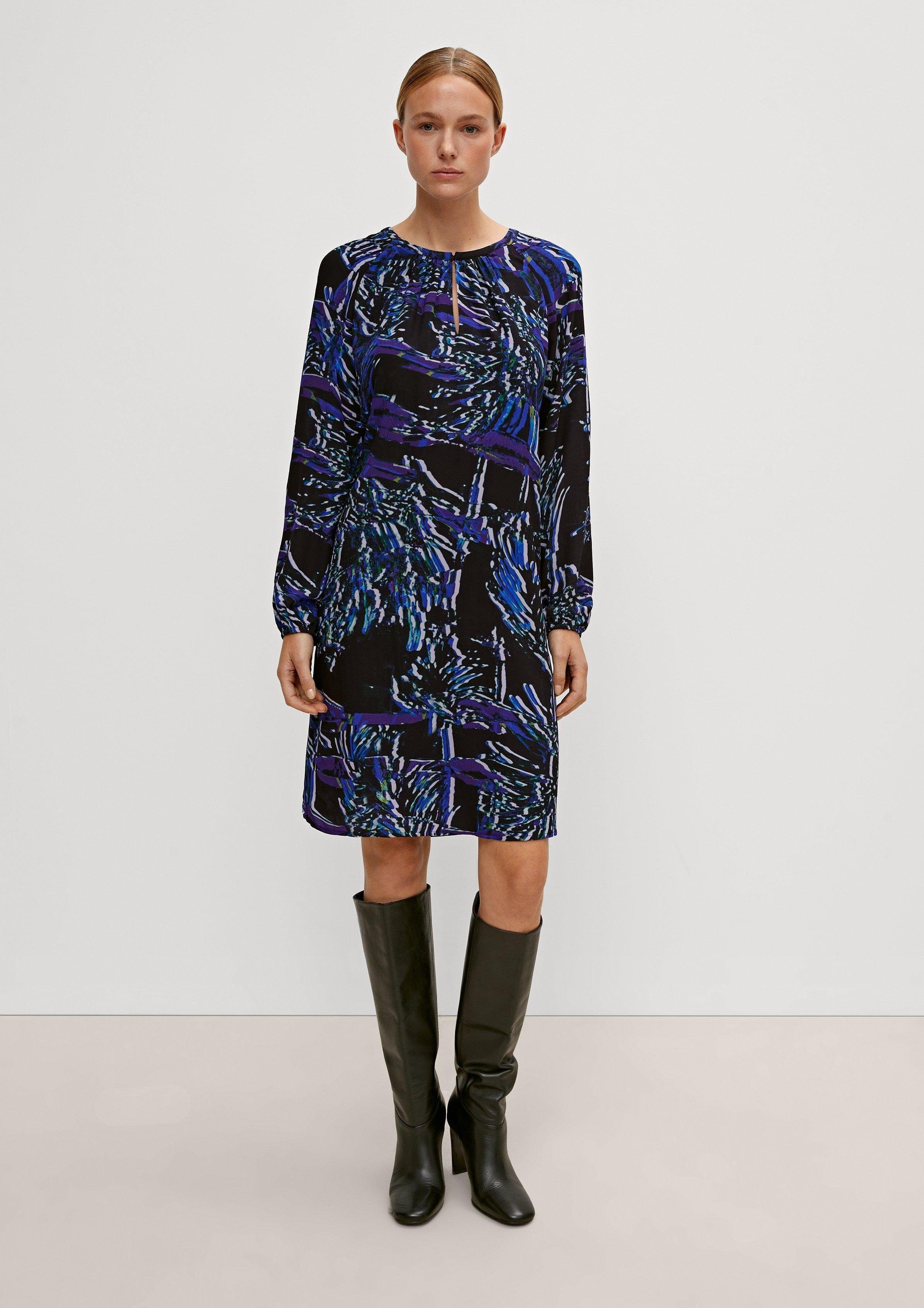 Minikleid Midikleid mit Allovermuster