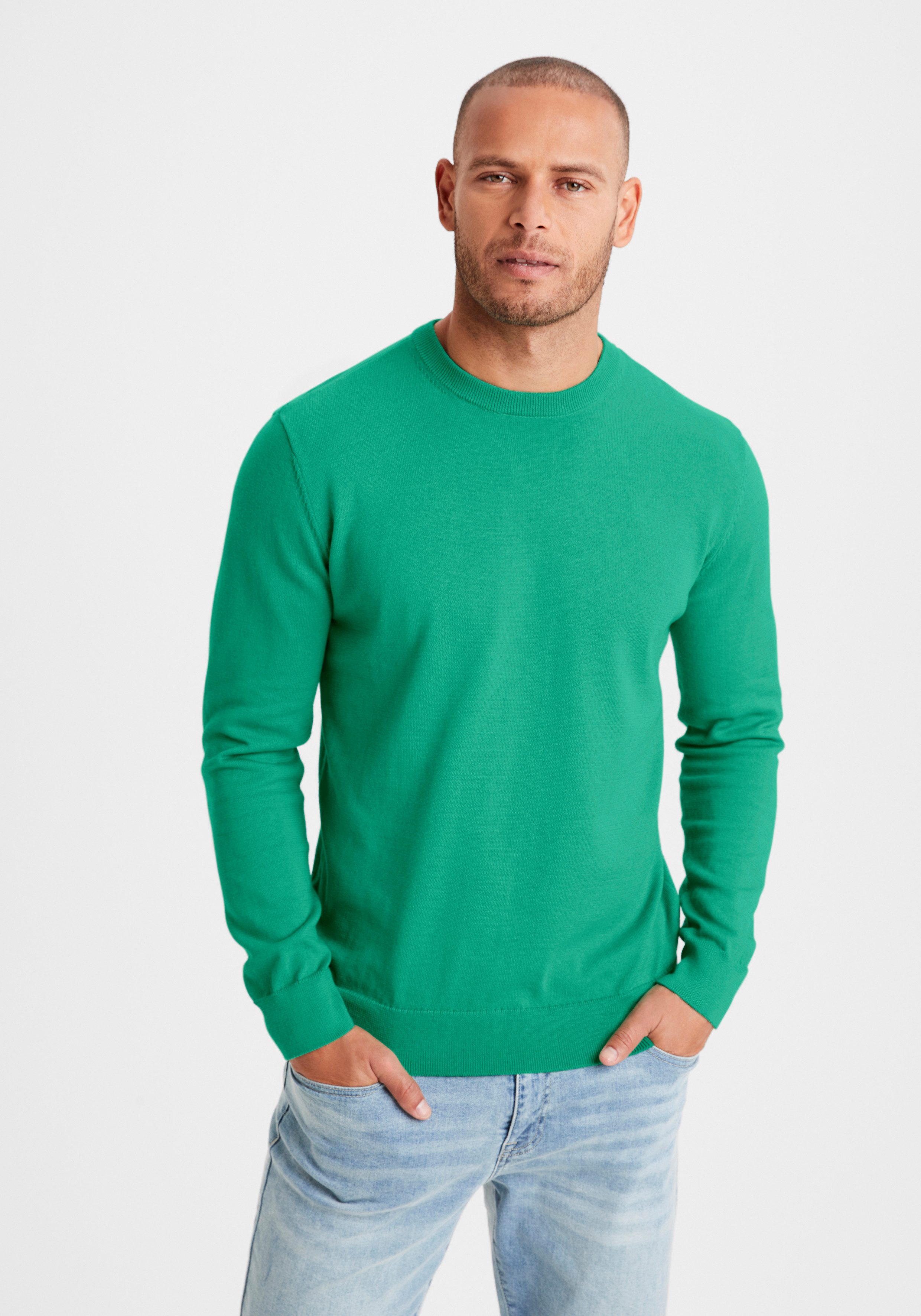 H.I.S Strickpullover Regular Fit, Langarm, Pullover aus Feinstrick, Baumwol günstig online kaufen