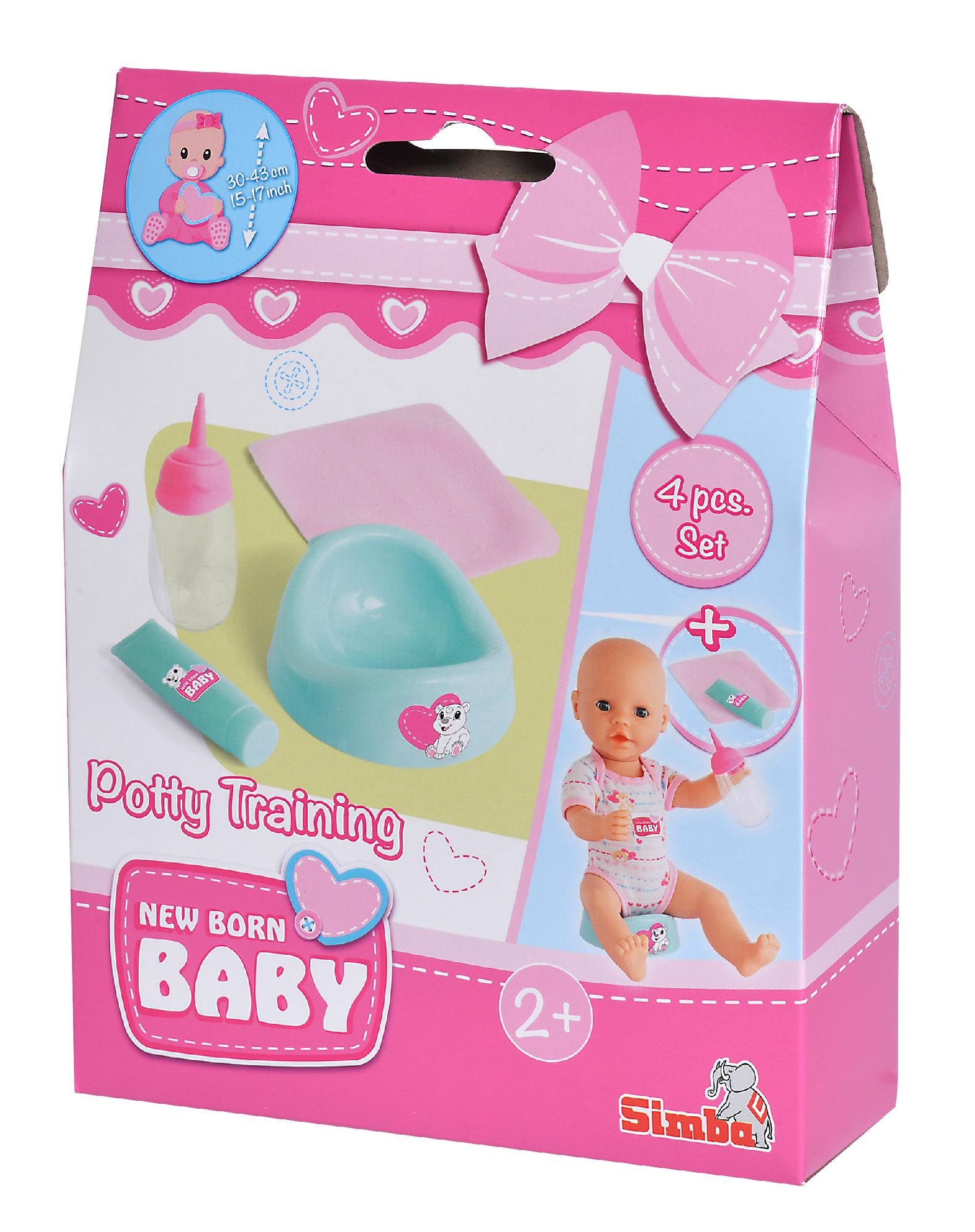 Simba Dickie Puppen Töpfchen Töpfchen New Born Baby Training-Set 4 Teile