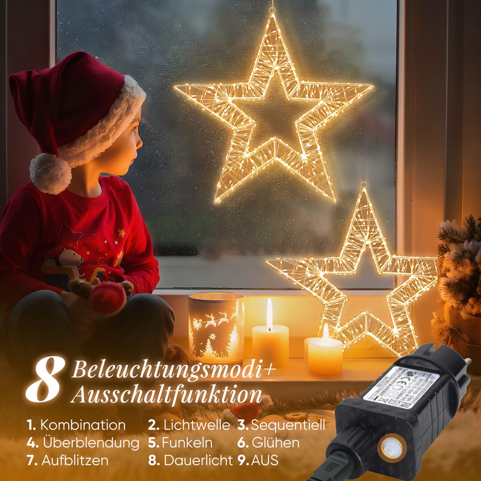Salcar LED-Lichterkette Lichtkranz LED 3D-Dekokranz Weihnachtskranz Hängekr günstig online kaufen