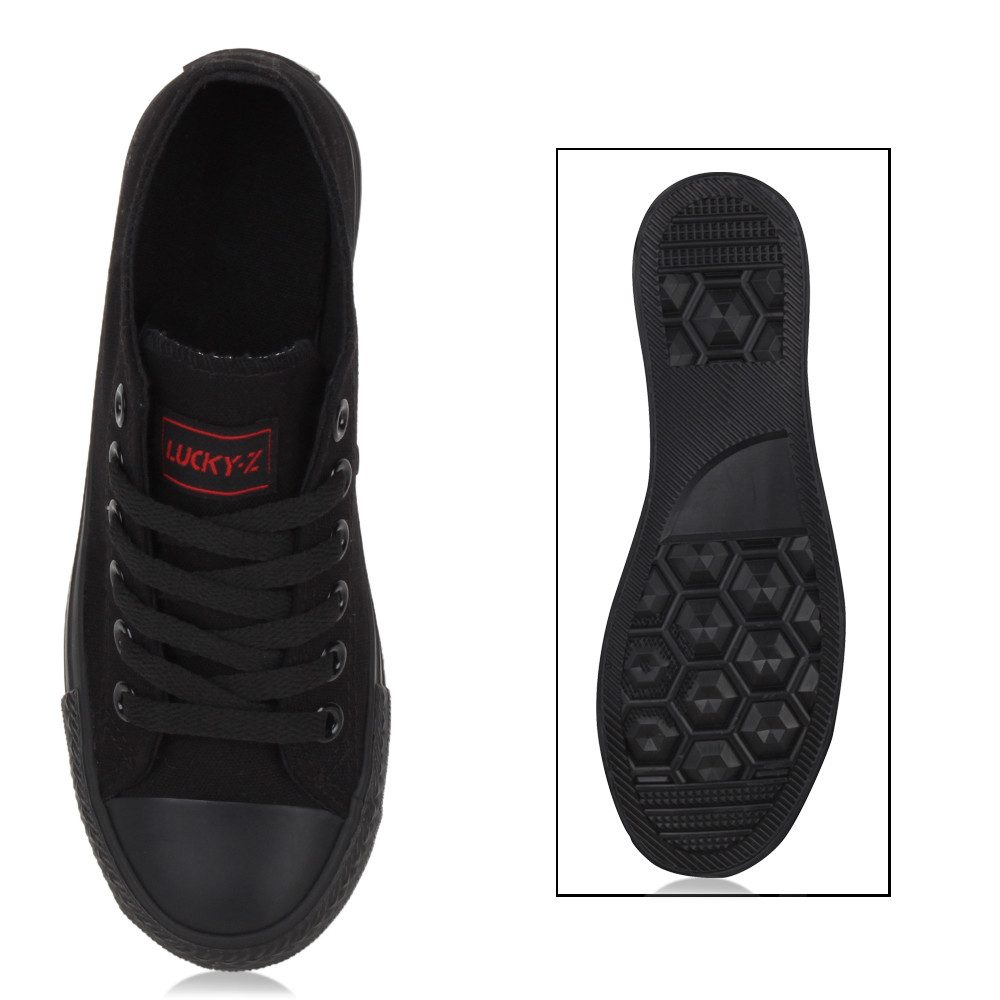 VAN HILL 94237 Sneaker Damen Sneaker Low Canvas Freizeitschuhe Schnürer Basic Sportschuhe