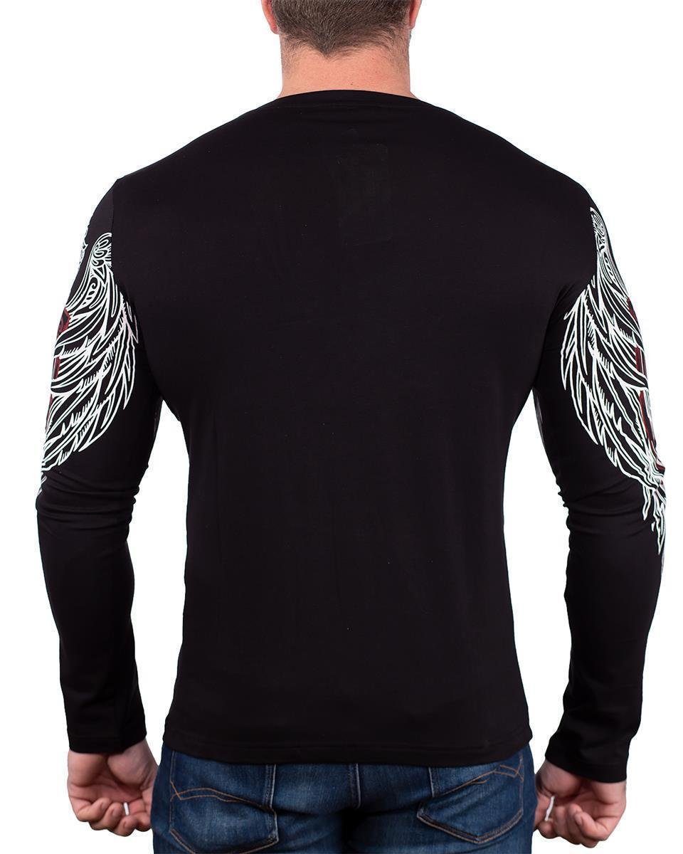 Sweatshirt & Prints verziert Baxx BA-CL477 Cipo Herren diversen (1-tlg) schwarz mit Longsleeve