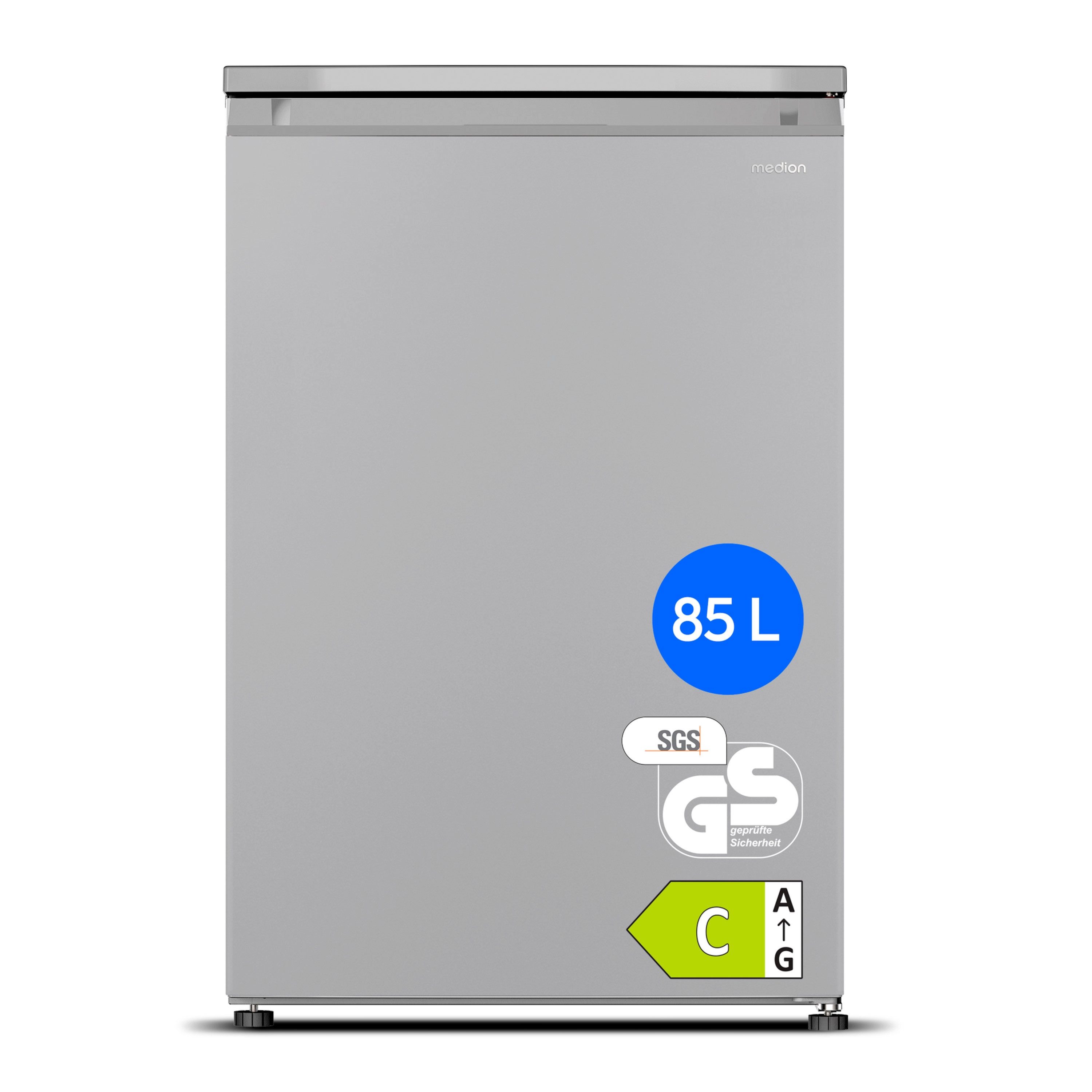 Medion® Gefrierschrank MD370018, 84.5 cm hoch, 54.9 cm breit, 85 L Nutzinhalt, 3 Türfächer, Energieklasse C