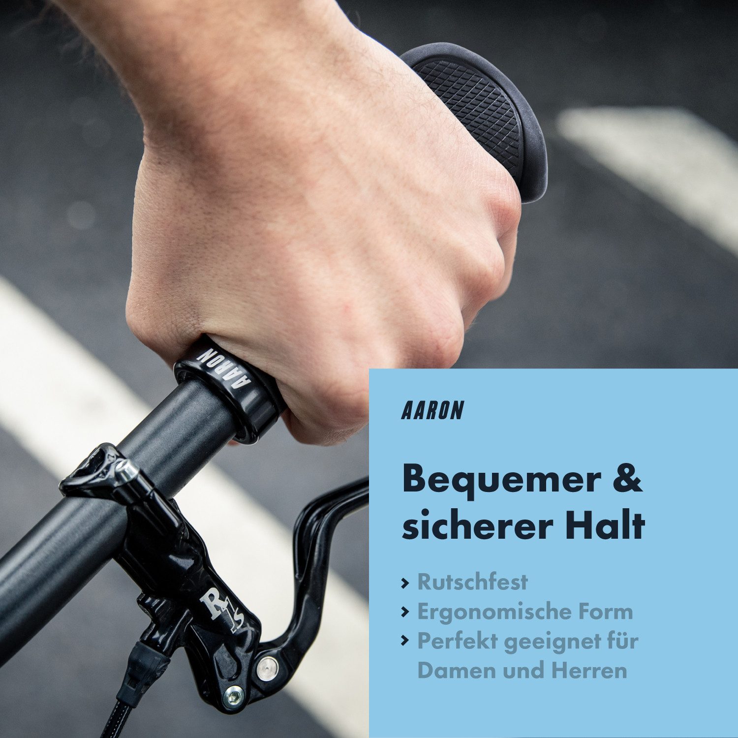 AARON Fahrradlenkergriff Ergonomic Fahrradgriffe mit Gel-Dämpfung, Lenkergriffe für Fahrrad