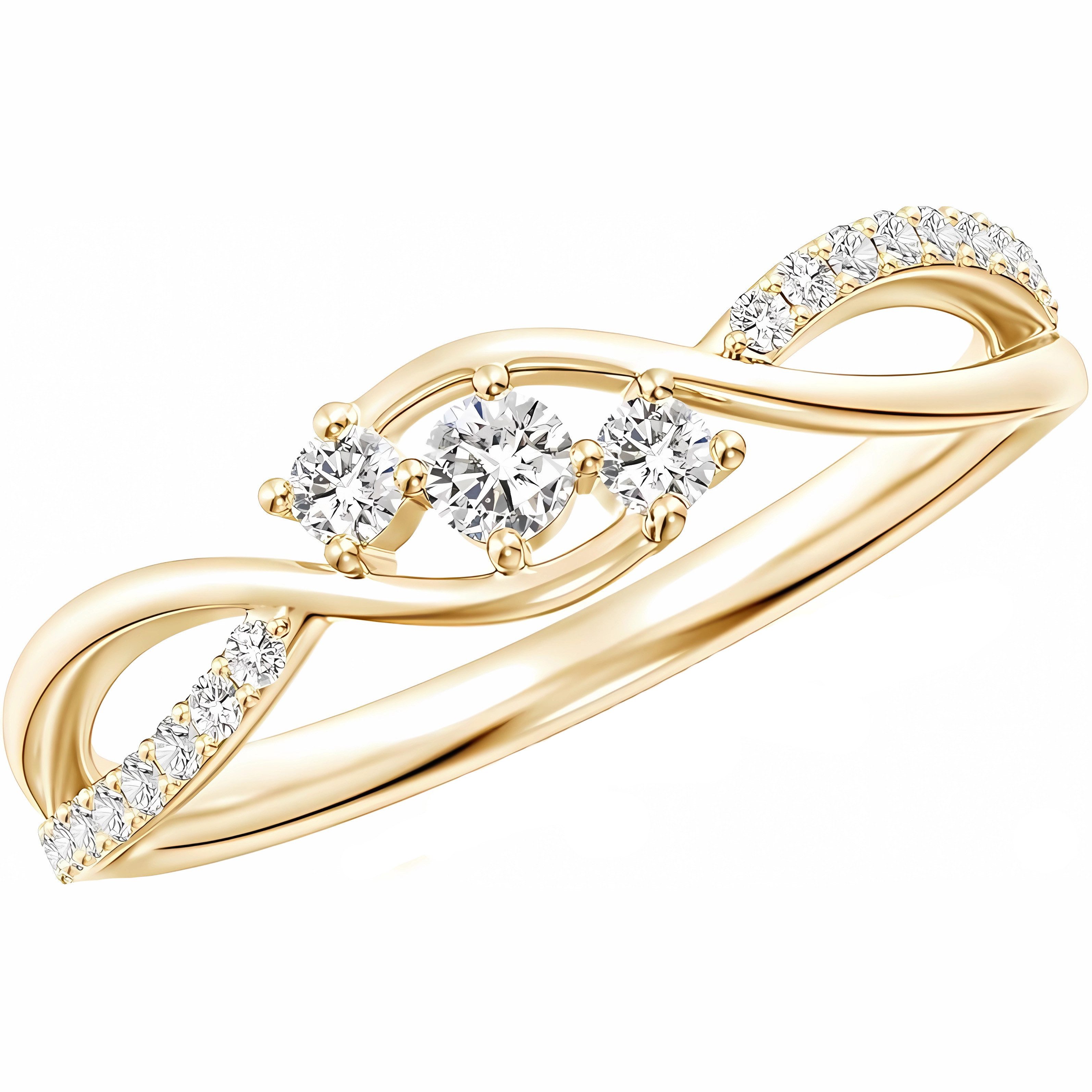 Jumpeak Diamantring Verlobungsring Gold 585,Stein der Drei Leben Diamant Ring,Labordiamant, D/E VVS/VS,Geschenk zum Hochzeitstag Frau,Engagement Ring, Geburtstag