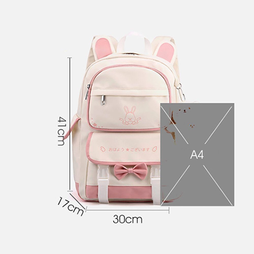 Rosa Rucksack, Rucksack Leichtgewicht Schulrucksack, Schulranzen, GelldG wasserdicht,