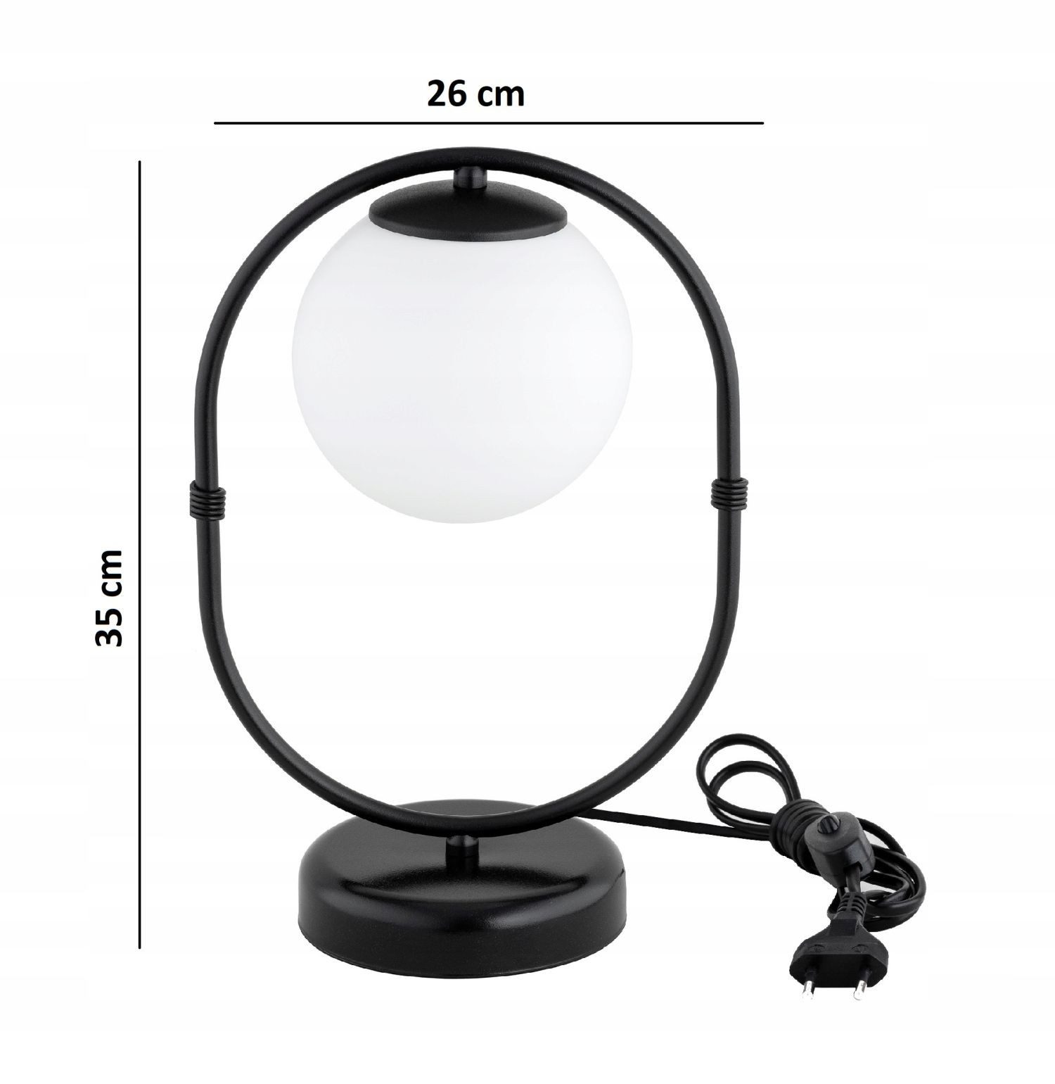 Licht-Erlebnisse Nachttischlampe ELIO, ohne Leuchtmittel, E27 35 cm Kugelschirm Modern