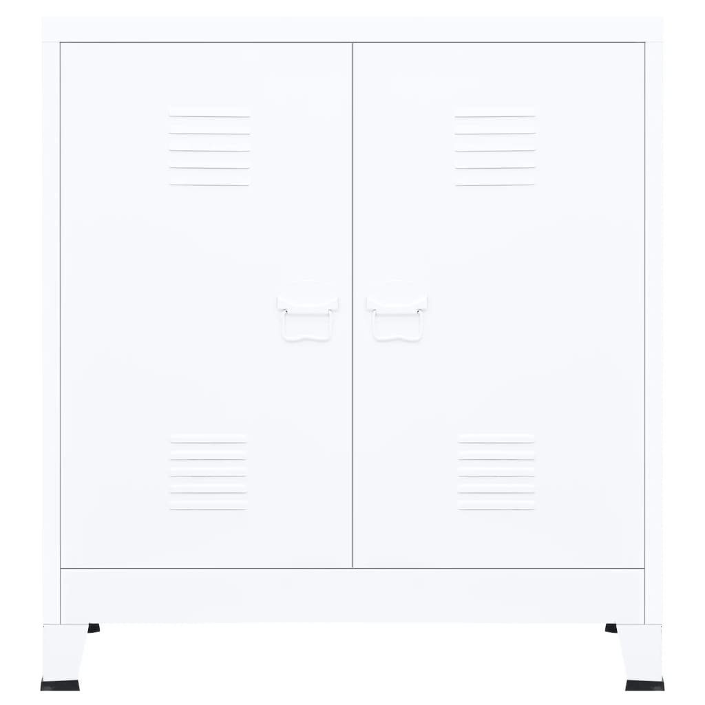3 40x90x100 Fächern 3010959 (LxBxH: möbelando und in cm) Türen aus Spind Weiß 2 mit Metall