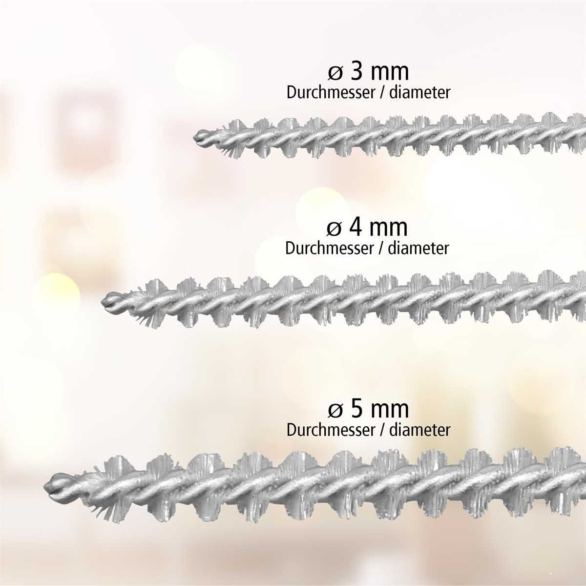 Lantelme Reinigungsbürsten-Set 5cm, Bürstenaufsatz im (Spar-Set, Bürsten Espressomaschinenbürsten x5cm), 4mm, Hersteller, 3mm, x 5mm Milchschlauch 5mm Set, 50cm 3mm x alle 5cm, 4mm 3-tlg., für