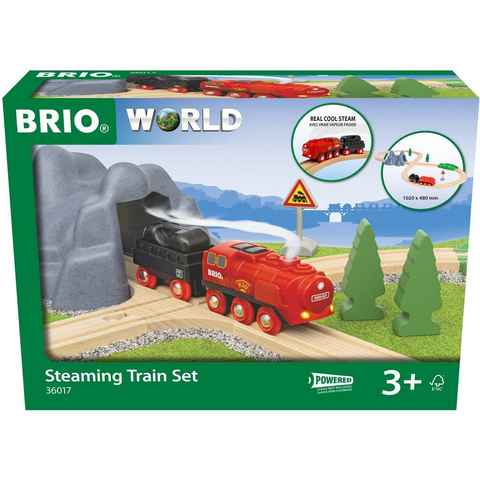 BRIO® Spielzeug-Eisenbahn BRIO® WORLD, Batterie-Dampflok Set, FSC®- schützt Wald - weltweit