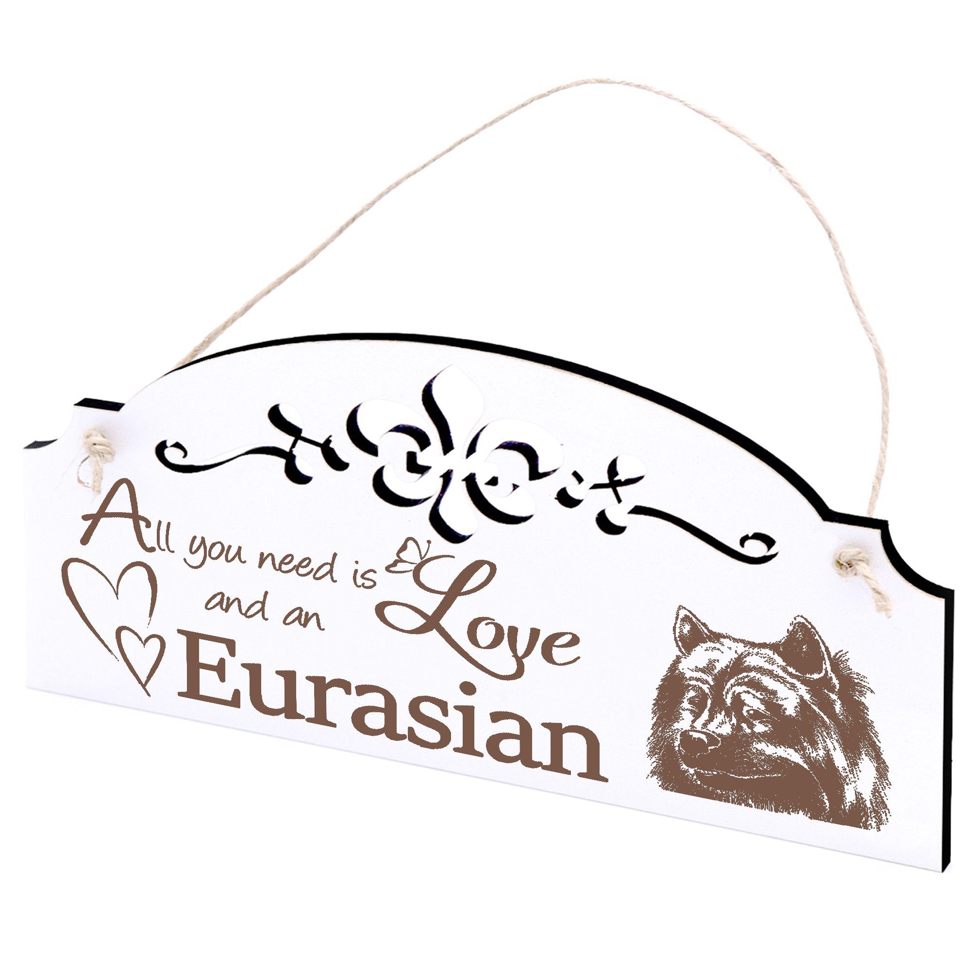 Kopf Love All Eurasier Dekolando Hängedekoration need you Deko 20x10cm is