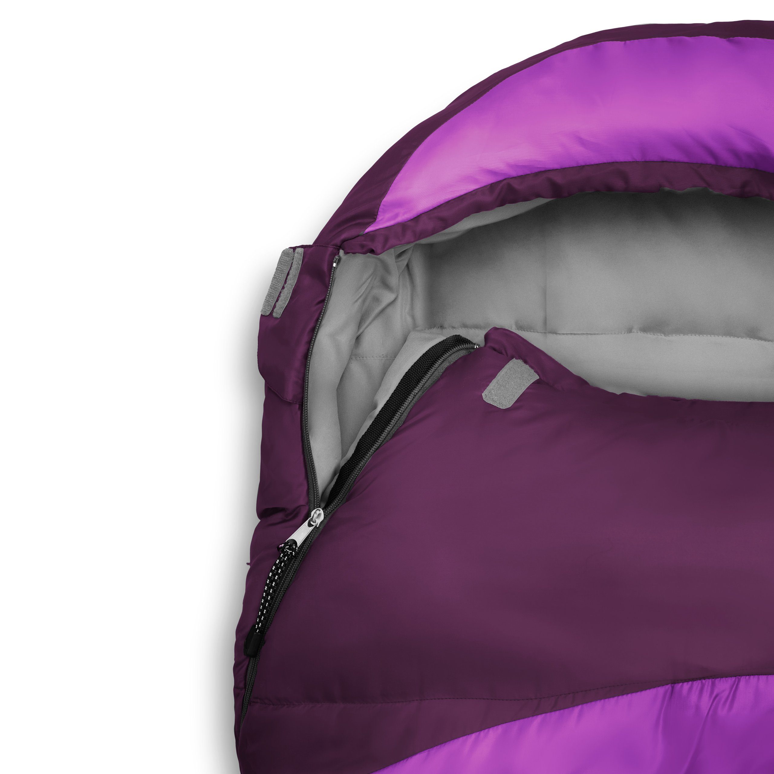 Schlafsack Lumaland 230x80x55 Tasche, atmungsaktiv Tomorrow Mumienschlafsack Wärmekragen mit wasserabweisend lila Where Camping