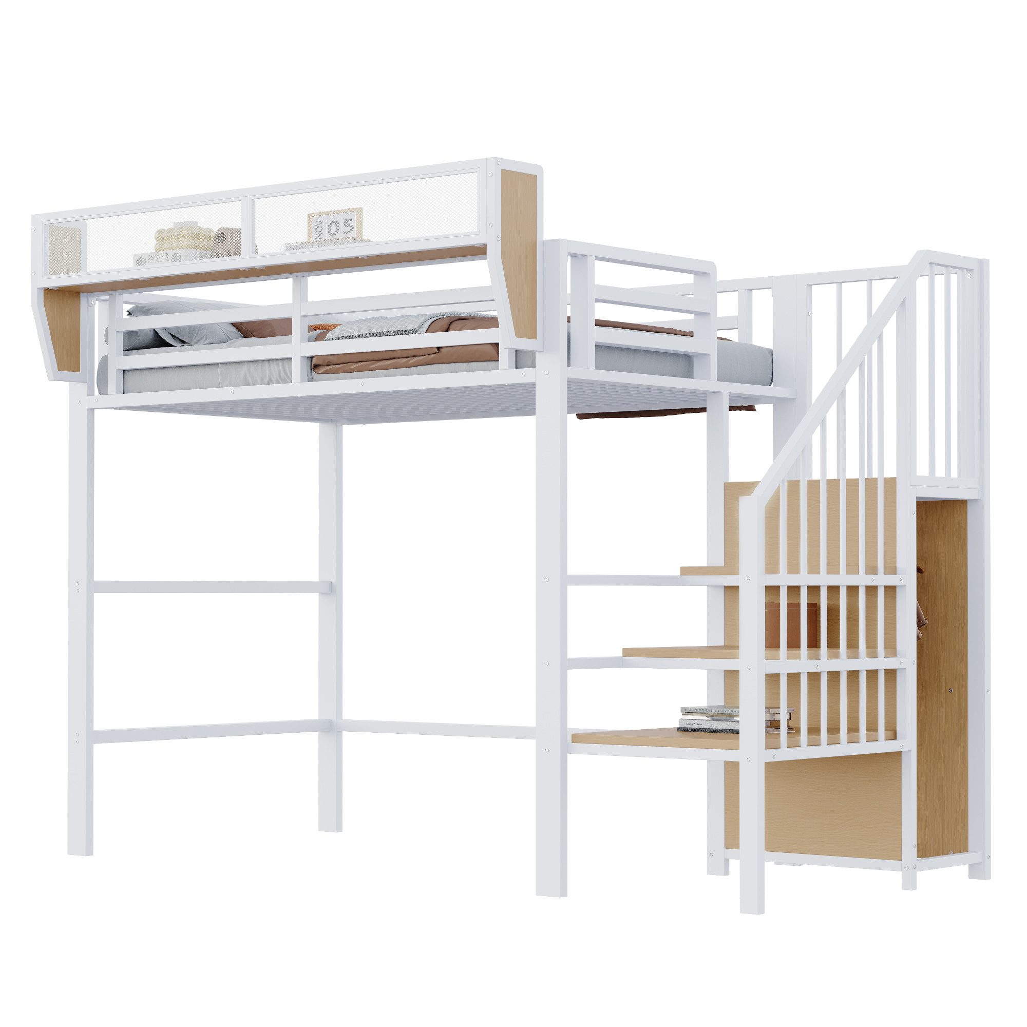 MODFU Hochbett Funktionsbett Kinderbett (90x200 cm günstig online kaufen