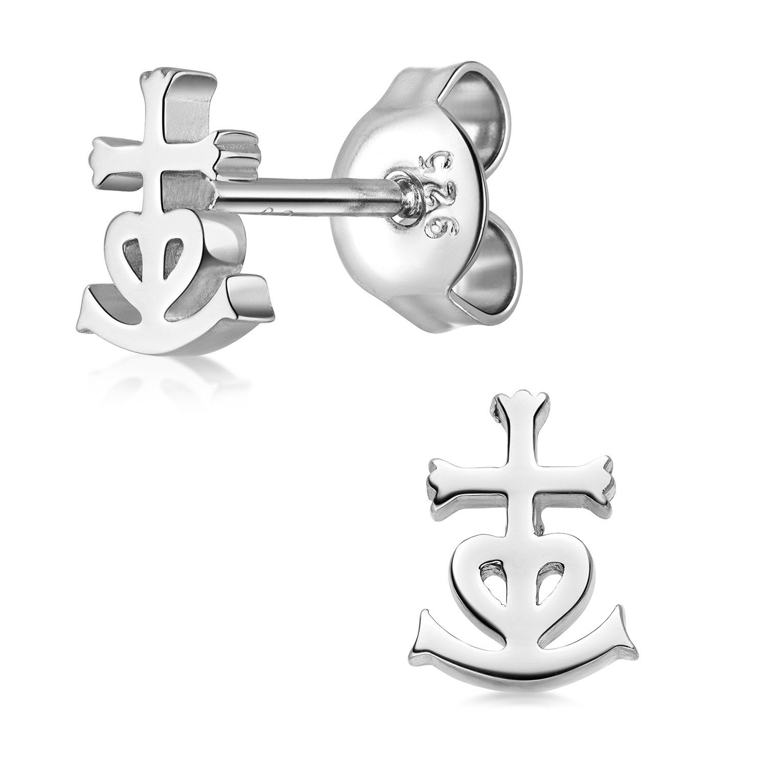 Materia Paar Ohrstecker Silber Glaube Liebe Hoffnung klein 7mm SO-38, 925 S günstig online kaufen