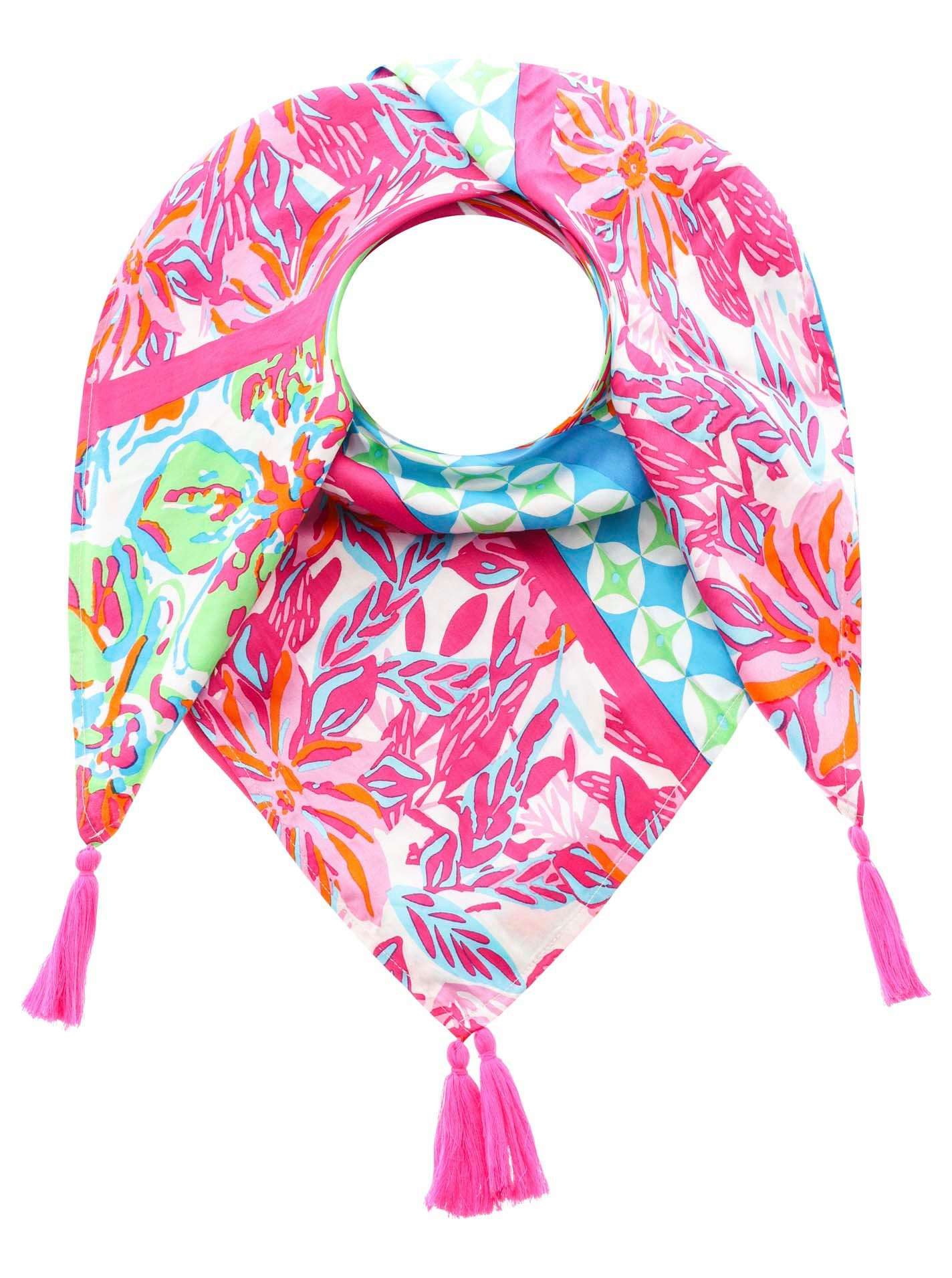 Zwillingsherz Modetuch "Hawaii Blume", mit Tasseln günstig online kaufen