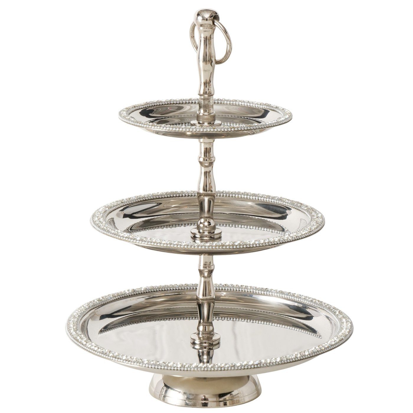 MF Dekoetagere Etagere Brilli Silber Drei Etagen Mit Kristallsteinen Edelst günstig online kaufen