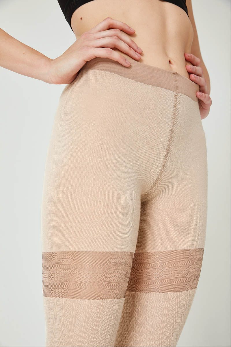 ITEM m6 Feinstrumpfhose Cashmere Hightech-Kompression, leichte Beine, Goldband, modellierte Silhouette