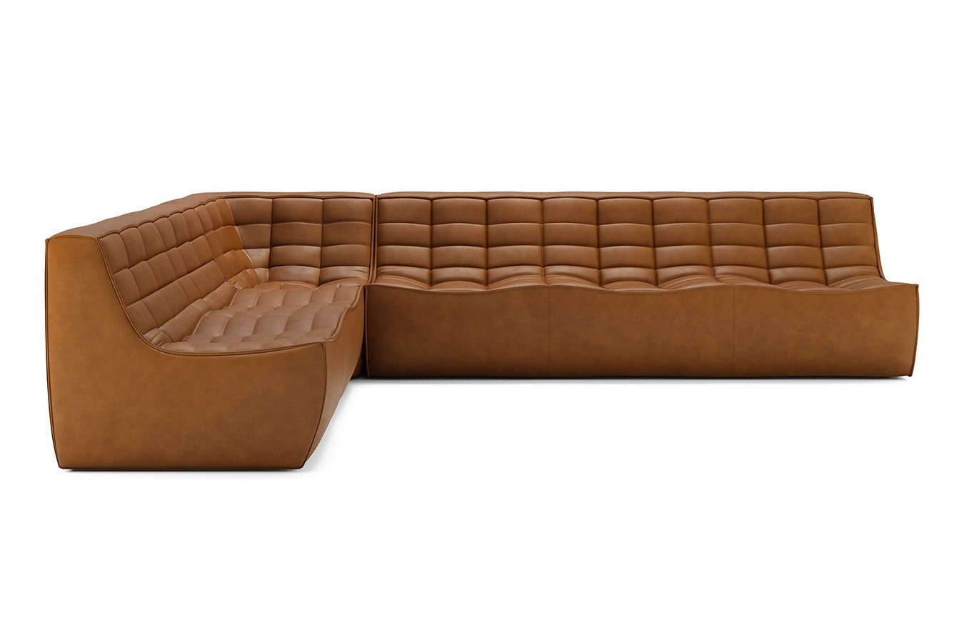 Ethnicraft Big-Sofa Sofakombination N701 Leder braun