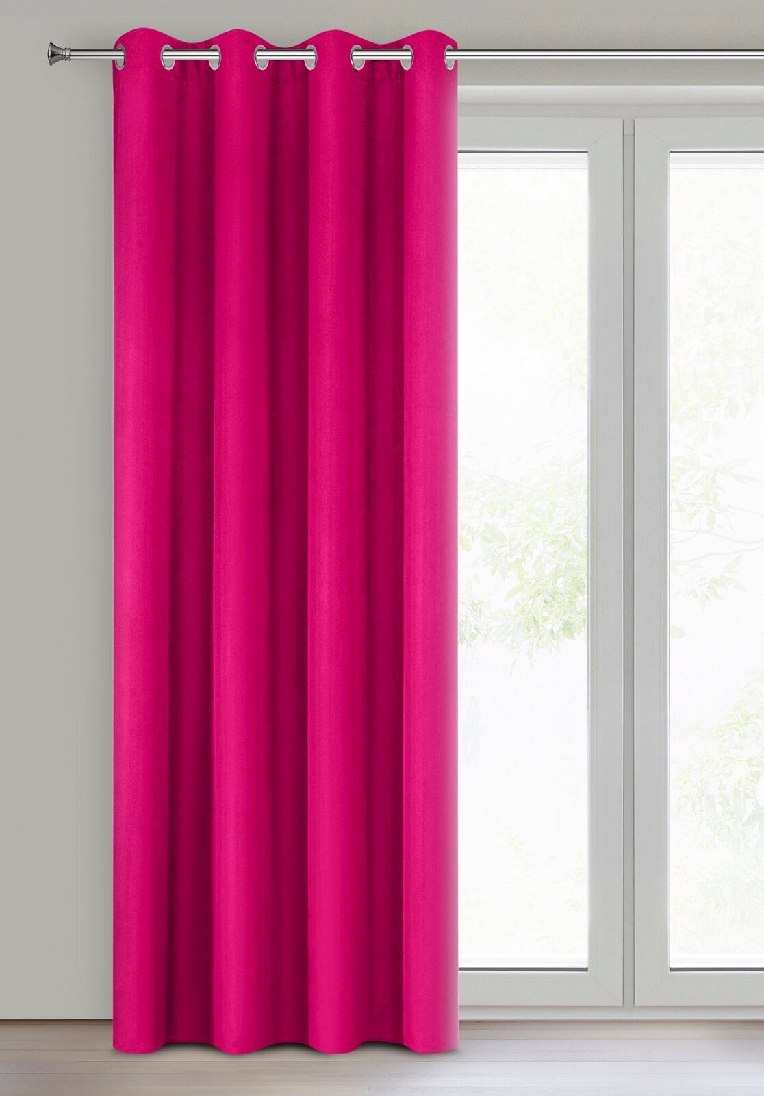 Eurofirany Vorhang Einfarbiger Vorhang – Blickdichter Stoff mit matter Oberfläche, Ösen, Satinbindung, pflegeleicht, 140 g/m² – 100 % Polyester