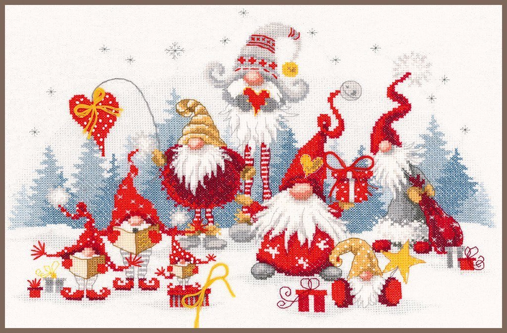 Vervaco Kreativset Weihnachtstreffen Stickpackung, Komplettset, (Set, Vervaco embroidery Kit), Made in Europe
