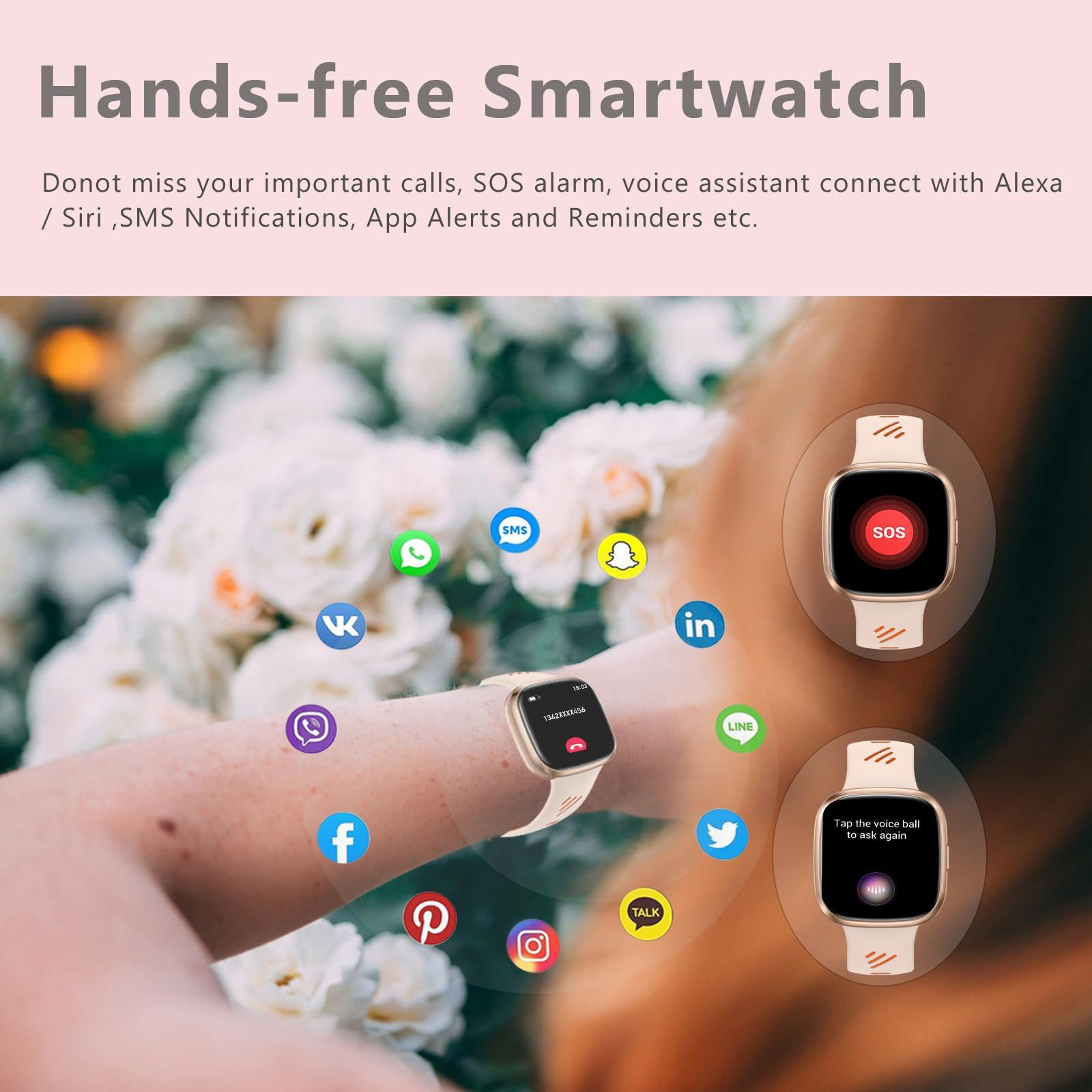 ibettertec Smartwatch Damen Herren, 1,72" HD Touch Fitnessuhr mit Telefonfunktion Smartwatch Smart Watch Fitness Tracker Uhr mit Pulsmesser, Schlafmonitor Schrittzähler Musiksteuerung,Sportmodi, Aktivitätstracker, IP68 Wasserdicht Sportuhr für iOS Android