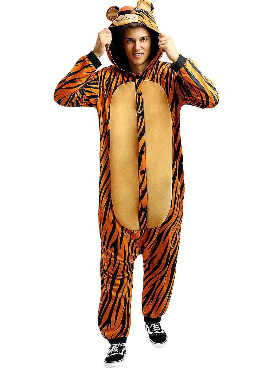 Funidelia Kostüm Tiger Onesie Kostüm, Gemütlicher Overall für wilde Katzen günstig online kaufen