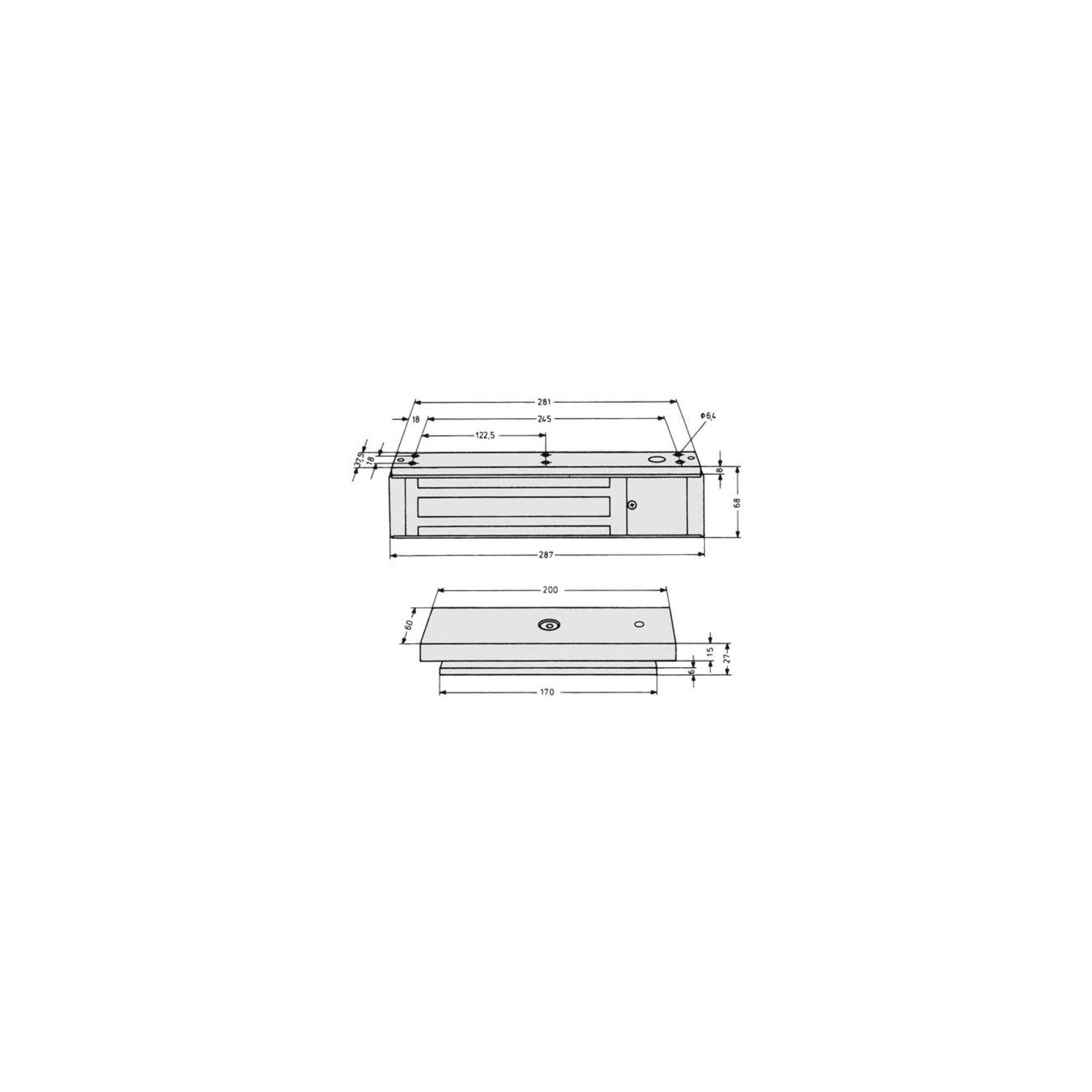effeff Türöffner Assa Abloy effeff Flächenhaftmagnet kpl.mit Gegenplatte 828-44