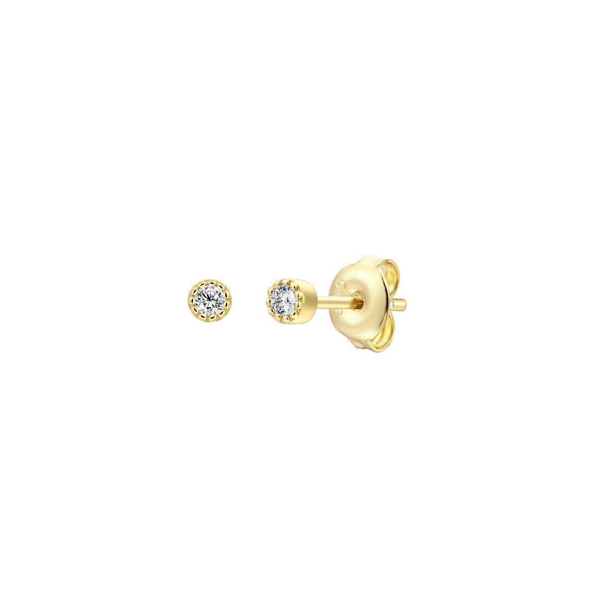 XENOX Paar Ohrstecker Xenox Ohrstecker Pure Essentials Zirkonia Silber Vergoldet XS10606G