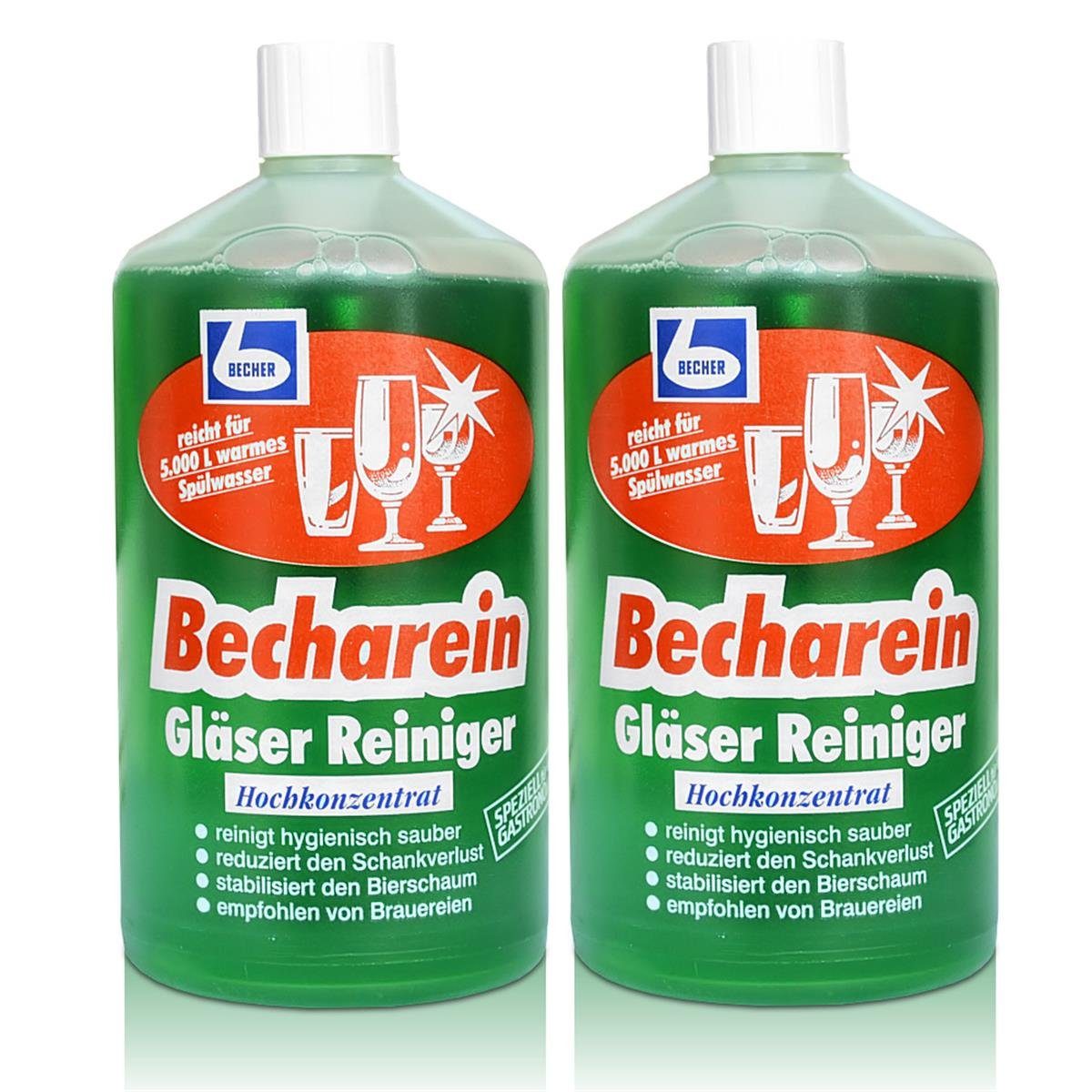 Dr. Becher 2x Dr. Becher Becharein Gläser Reiniger Hochkonzentrat / 1 Liter Glasreiniger