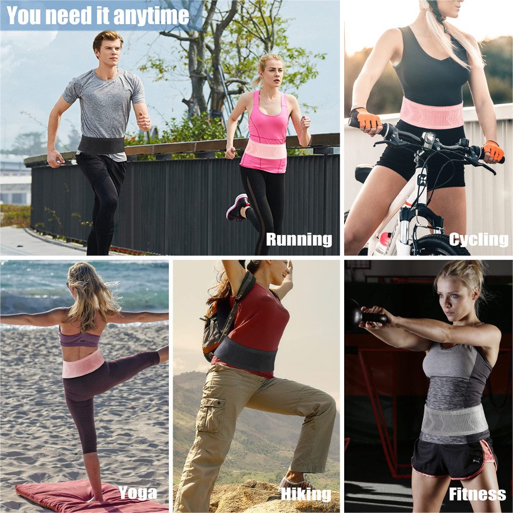Blusmart Bauchtasche Nahtlose unsichtbare Laufgürteltasche (LaufHüfttasche für Herren und Damen, Tragbar, elastisch), Für Fitnessstudio, Fitness, Marathon