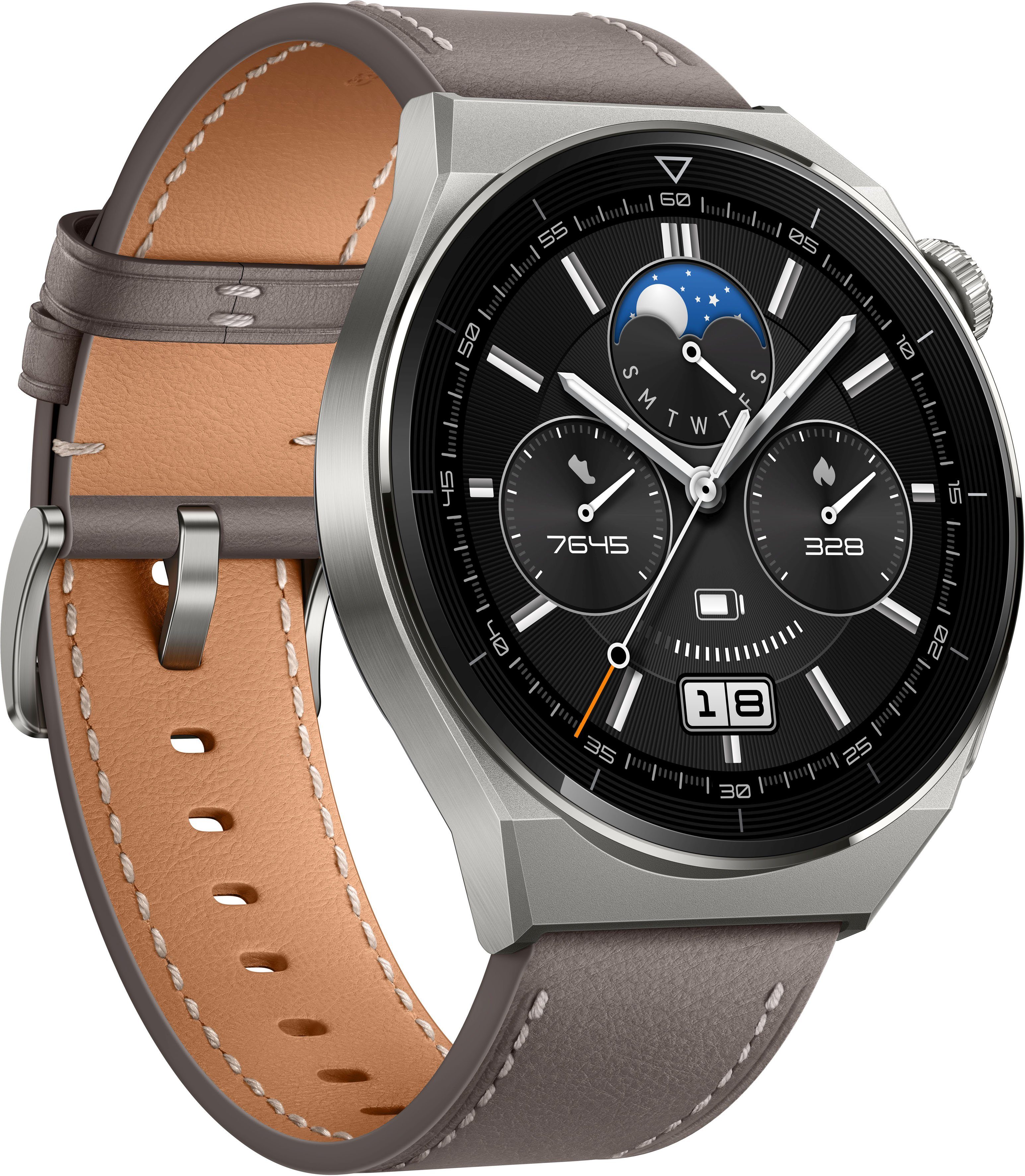 Huawei Watch GT3 Pro 46mm Smartwatch (3,63 cm/1,43 Zoll), 3 Jahre Herstellergarantie grau | Grau