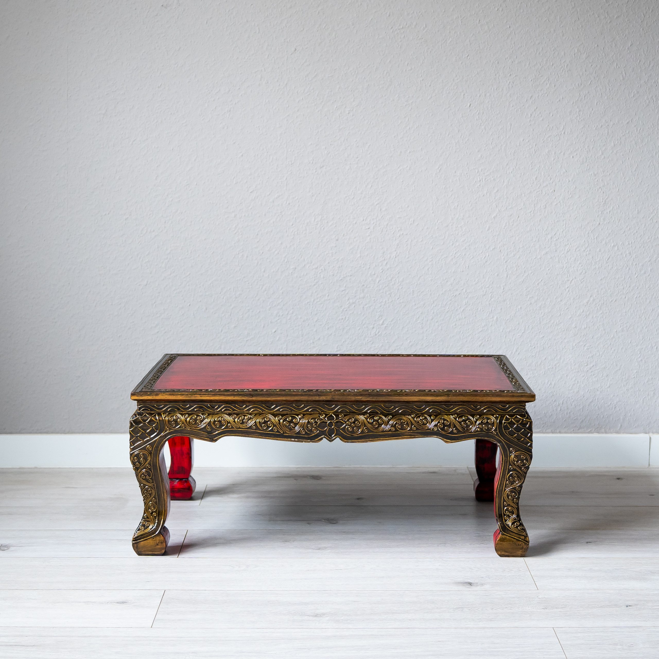 livasia Opiumtisch livasia Opiumtisch mit Goldverzierung, rot, handgefertigt, 76cmx50cm