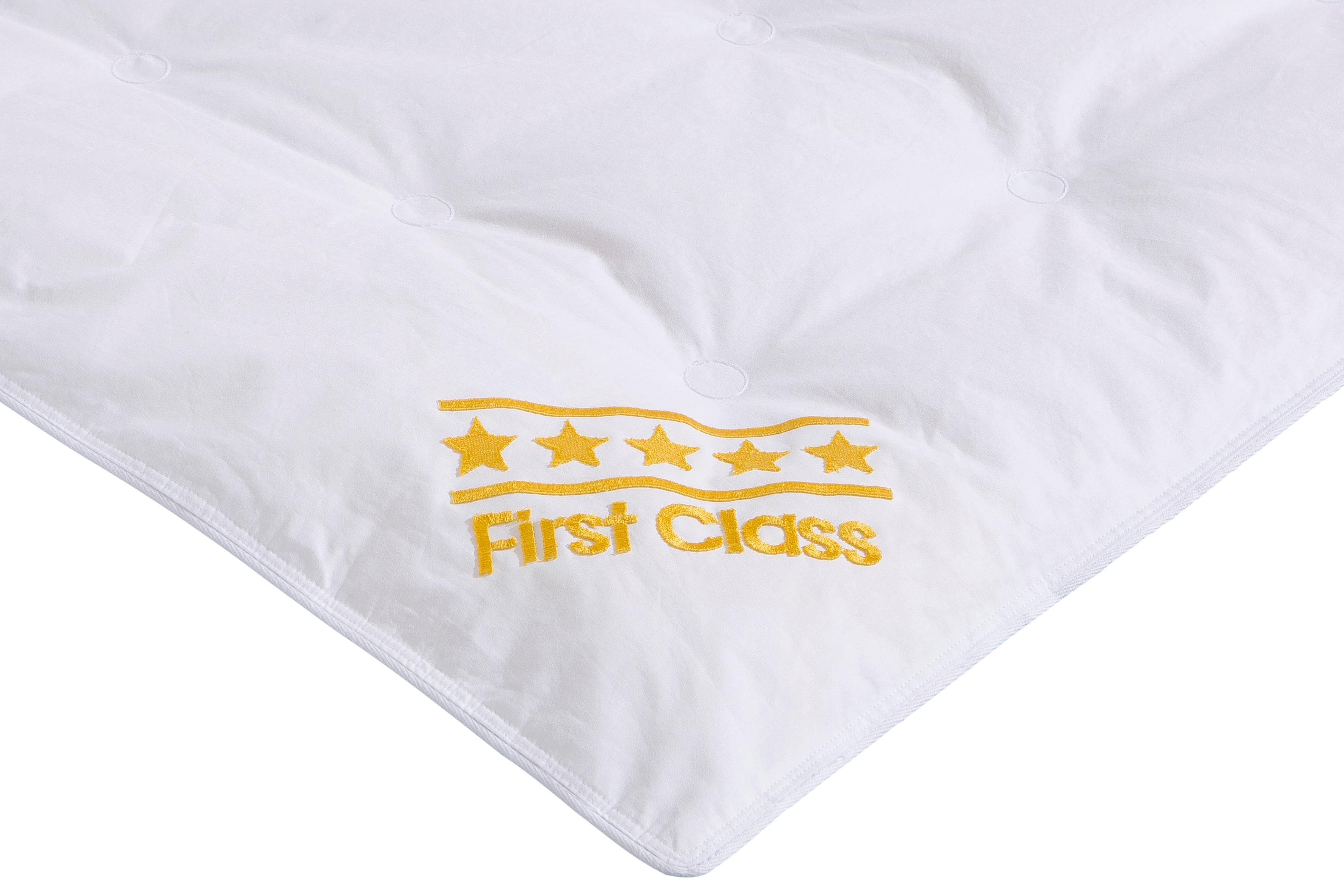 OBB Daunenbettdecke + Federkissen Emilias, Füllung: 90% Daunen, 10% Federn, Bezug: 100% Baumwolle, Bettwaren-Set, 135x200 oder 155x220 cm, für Sommer oder Winter