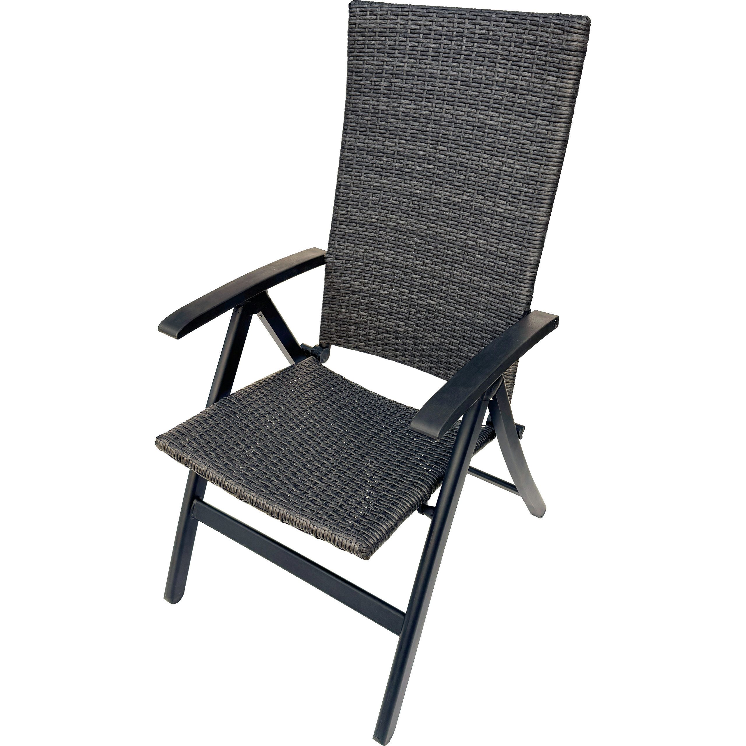 belavi Gartenstuhl Polyrattan Klappsessel mit Holz-Armlehnen, günstig online kaufen
