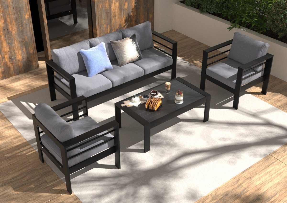 MeXo Gartenlounge-Set Gartenmöbel Set 4-5 Personen günstig online kaufen