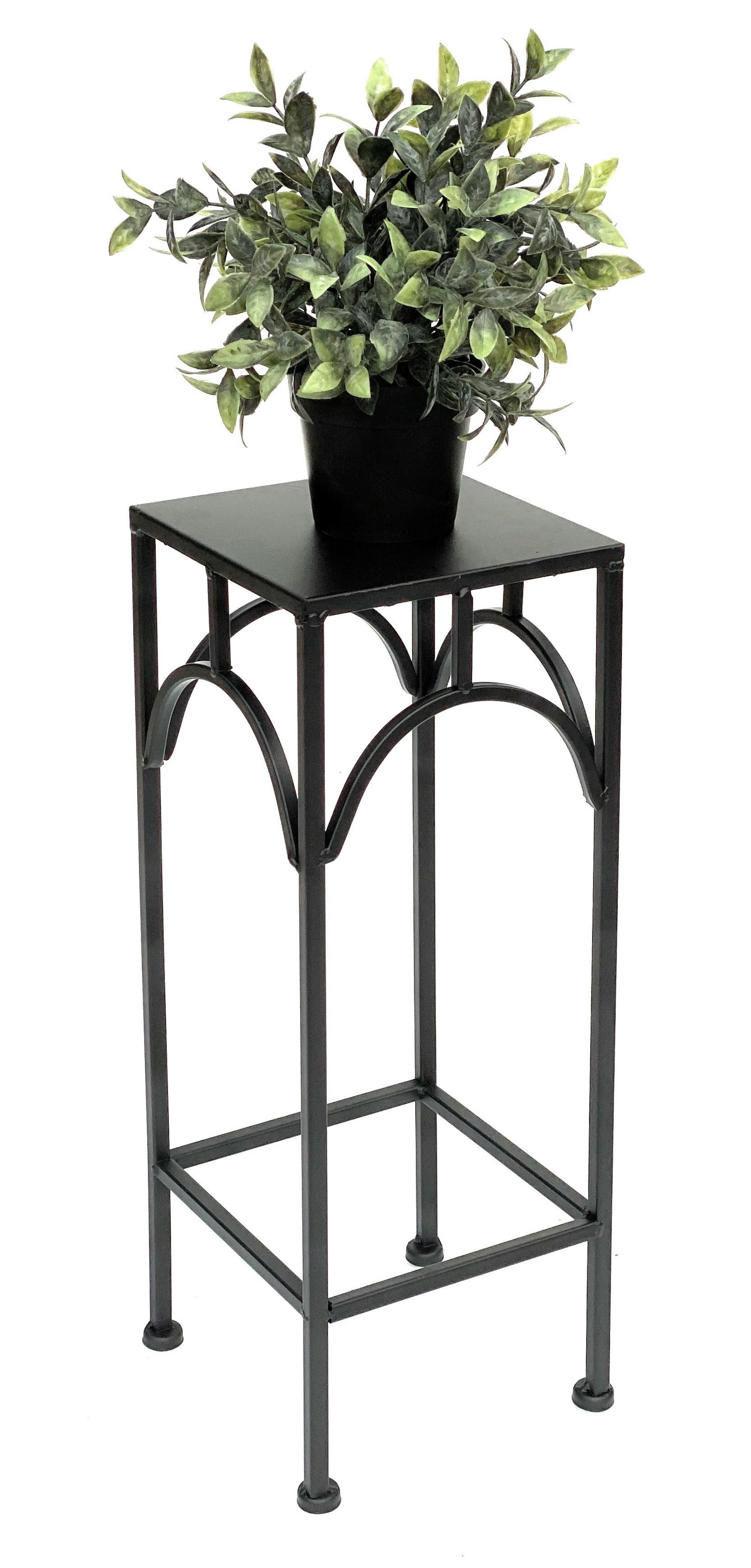 DanDiBo Blumenhocker Metall Beistelltisch 96132 S cm Pflanzenständer Schwarz Pflanzenhocker Eckig Blumenständer Blumensäule Modern 50