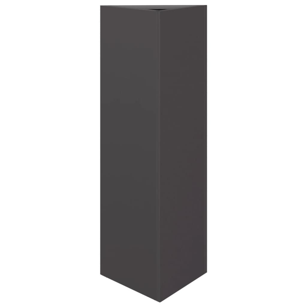 vidaXL Blumentopf Pflanzkübel Schwarz Dreieckig 30x26x75 cm Stahl (1 St)