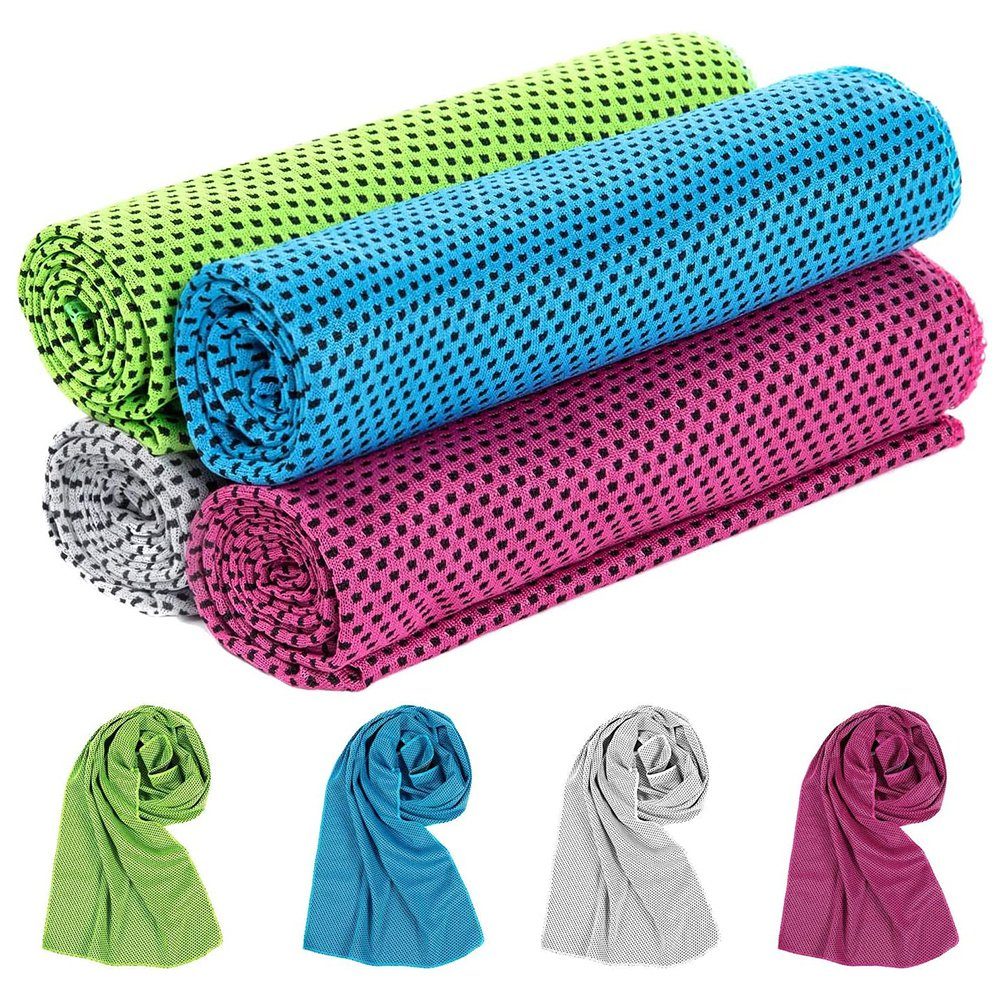 Sporthandtuch 4 für Kühlung Handtuch sofortige Rose Mikrofaser Handtuch, 100x30cm Stück zggzerg Rot