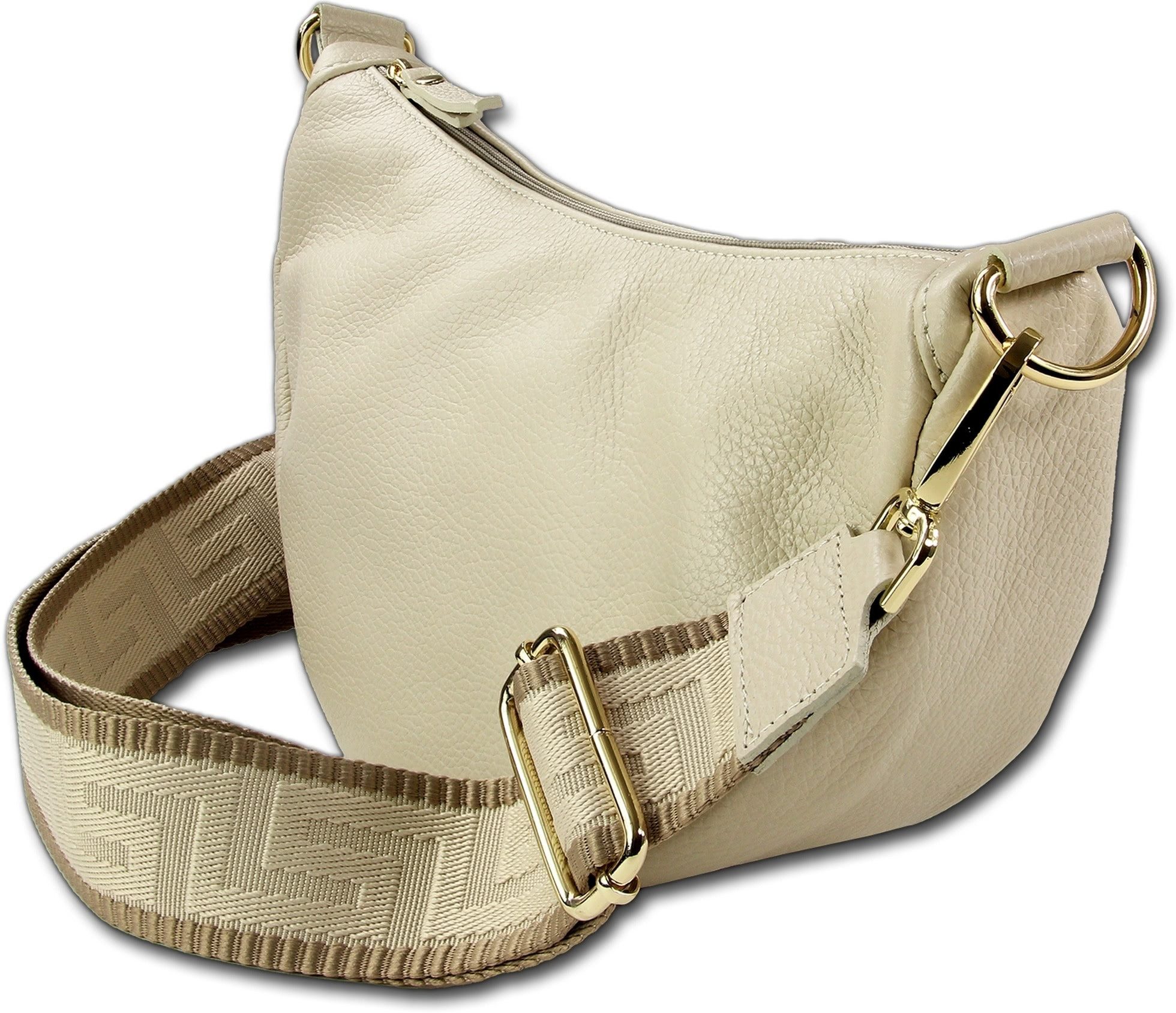 Toscanto Umhängetasche Toscanto Damen Jugend Umhängetasche (Umhängetasche, Umhängetasche), Damen, Jugend Tasche Echtes Leder beige, Made-In Italy ca. 33cm