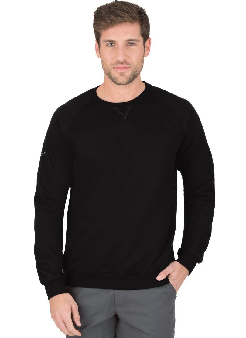 Trigema Sweatshirt TRIGEMA Innenseite mit Sweatshirt schwarz angerauter