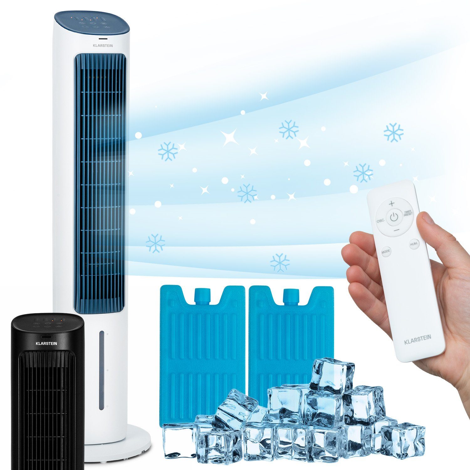 Klarstein Ventilatorkombigerät Mistral 5-in-1 Luftkühler, mit Wasserkühlung & Eis mobil Klimagerät ohne Abluftschlauch