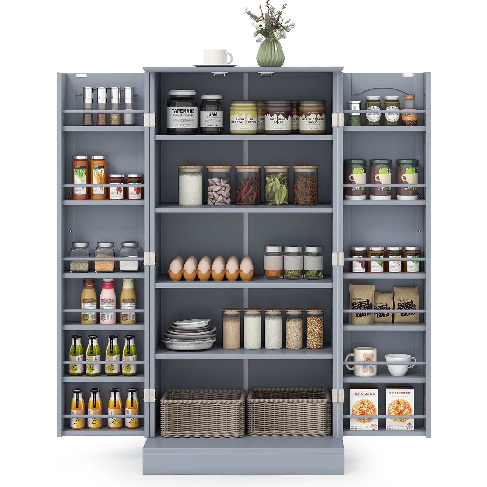 COSTWAY Küchenbuffet Küchenschrank Vorratsschrank mit verstellbarer Ablage, günstig online kaufen