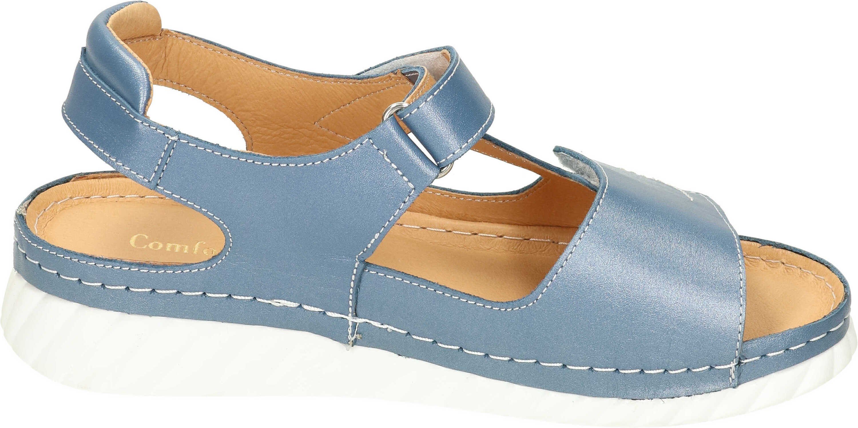 Comfortabel Sandaletten Sandalette aus echtem Leder blau