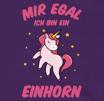 Shirtracer Hoodie Mir egal ich bin ein Einhorn Statement Sprüche Kinder