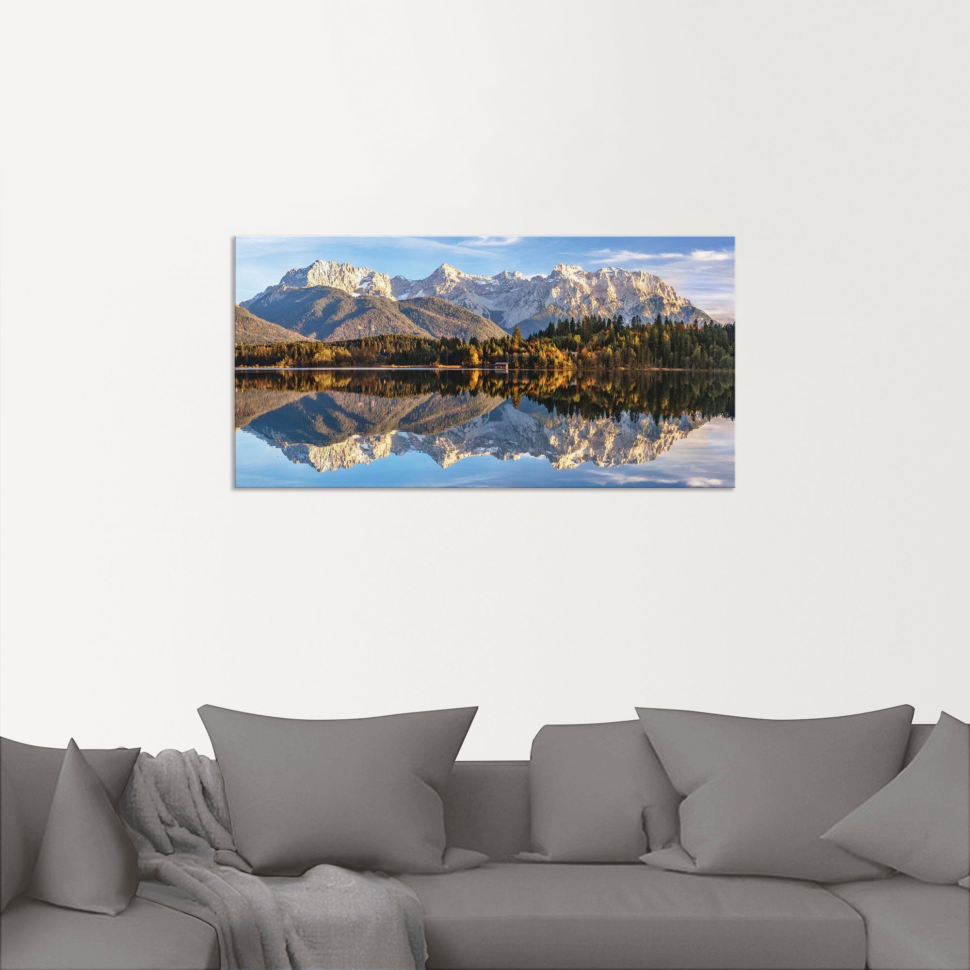Artland Wandbild Karwendelblick am Berge in als Poster & Alubild, Größen (1 St), Barmsee, oder Leinwandbild, Wandaufkleber Alpenbilder versch